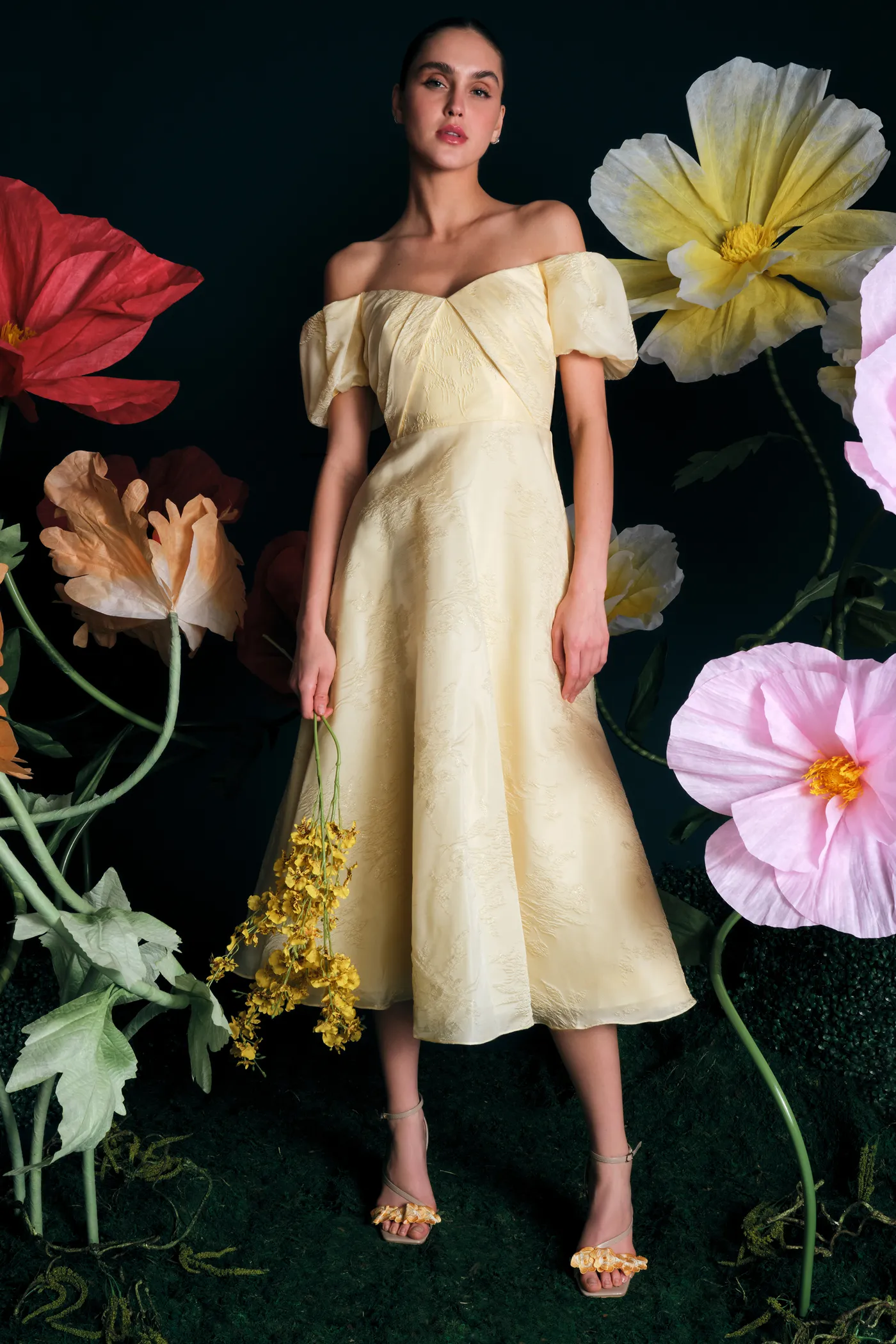 Mel Off Shoulder Dress sold by Theia product image thumbnail 2