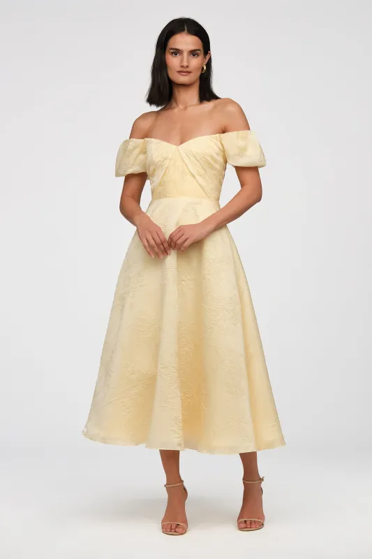 Mel Off Shoulder Dress made by Theia