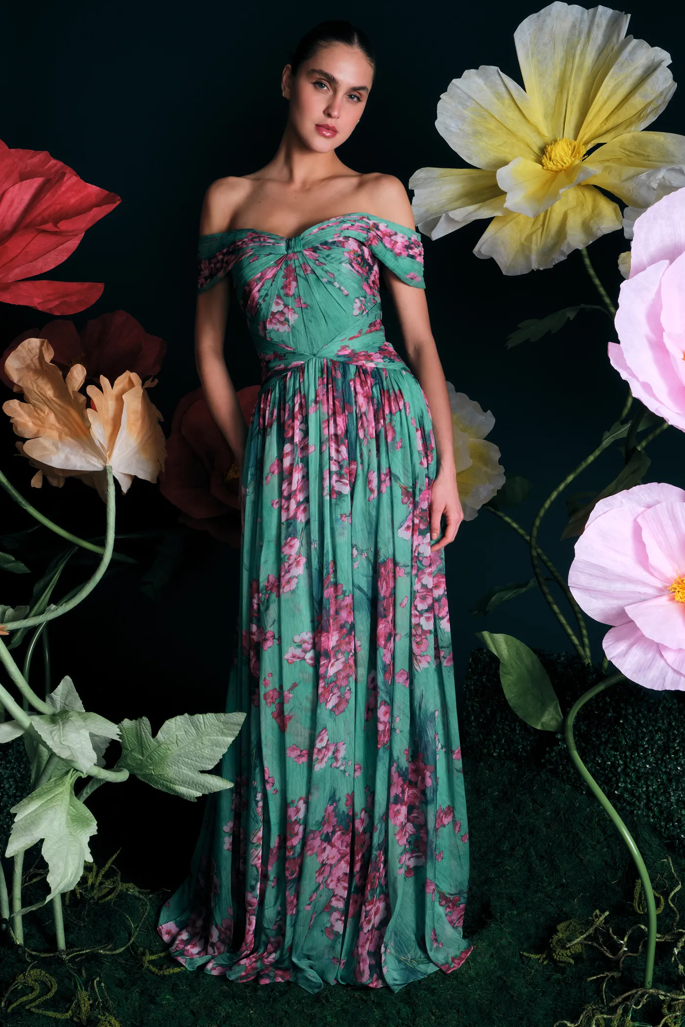 Sabina Chiffon Gown sold by Theia product image thumbnail 2
