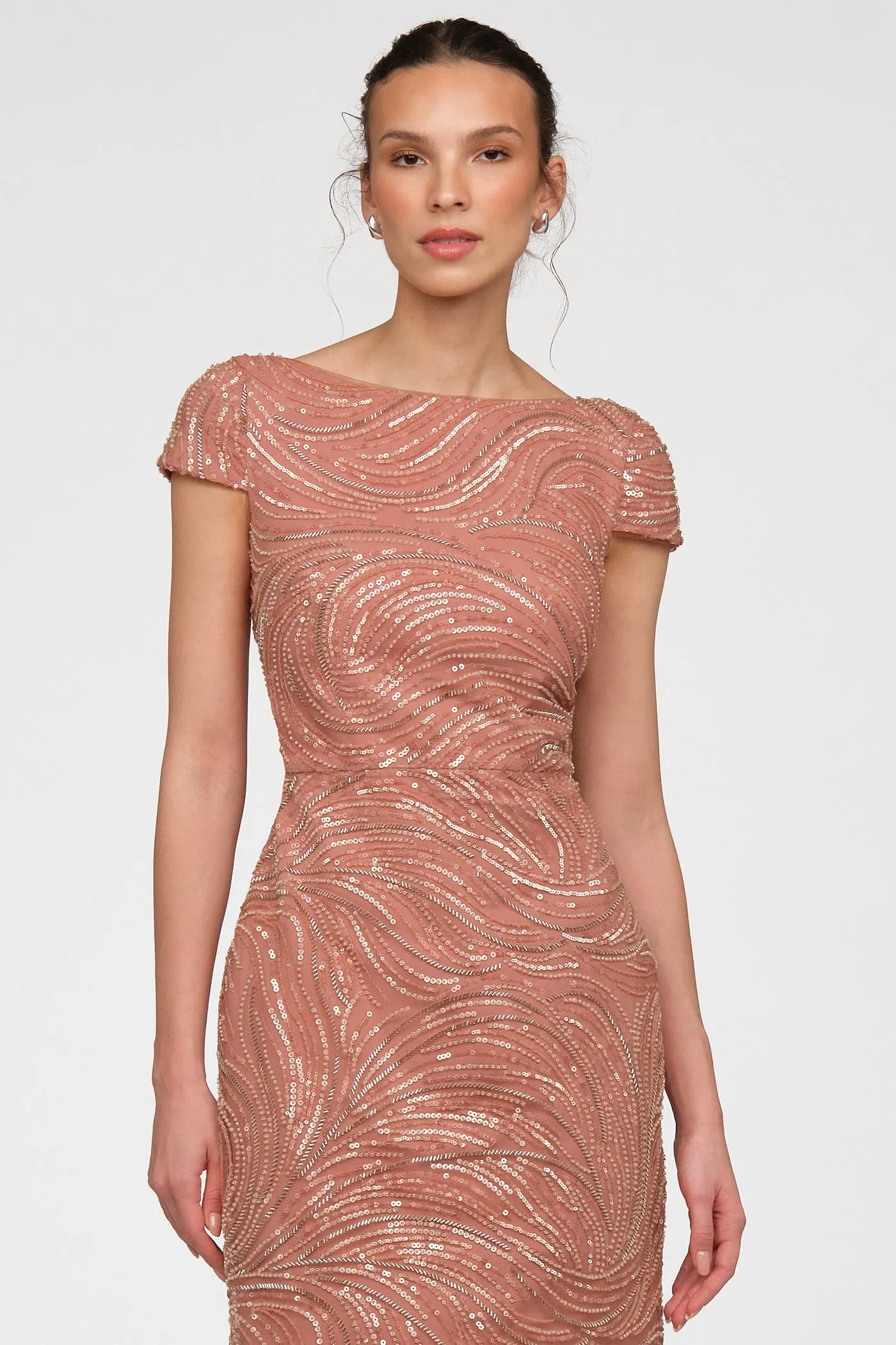 Ceceline Sequin Dress sold by Theia product image thumbnail 4