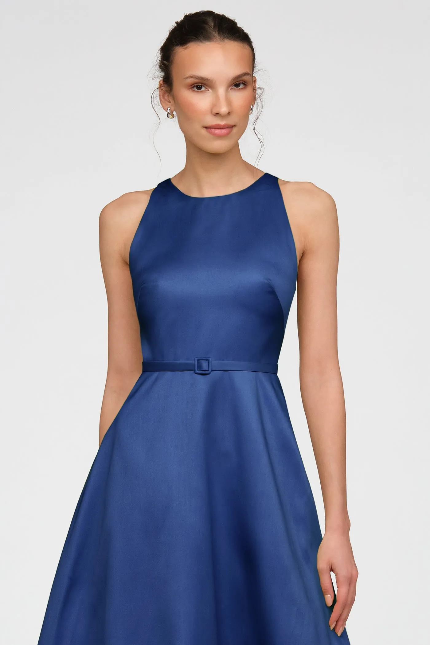 Minta Mikado Halter Gown sold by Theia product image thumbnail 5
