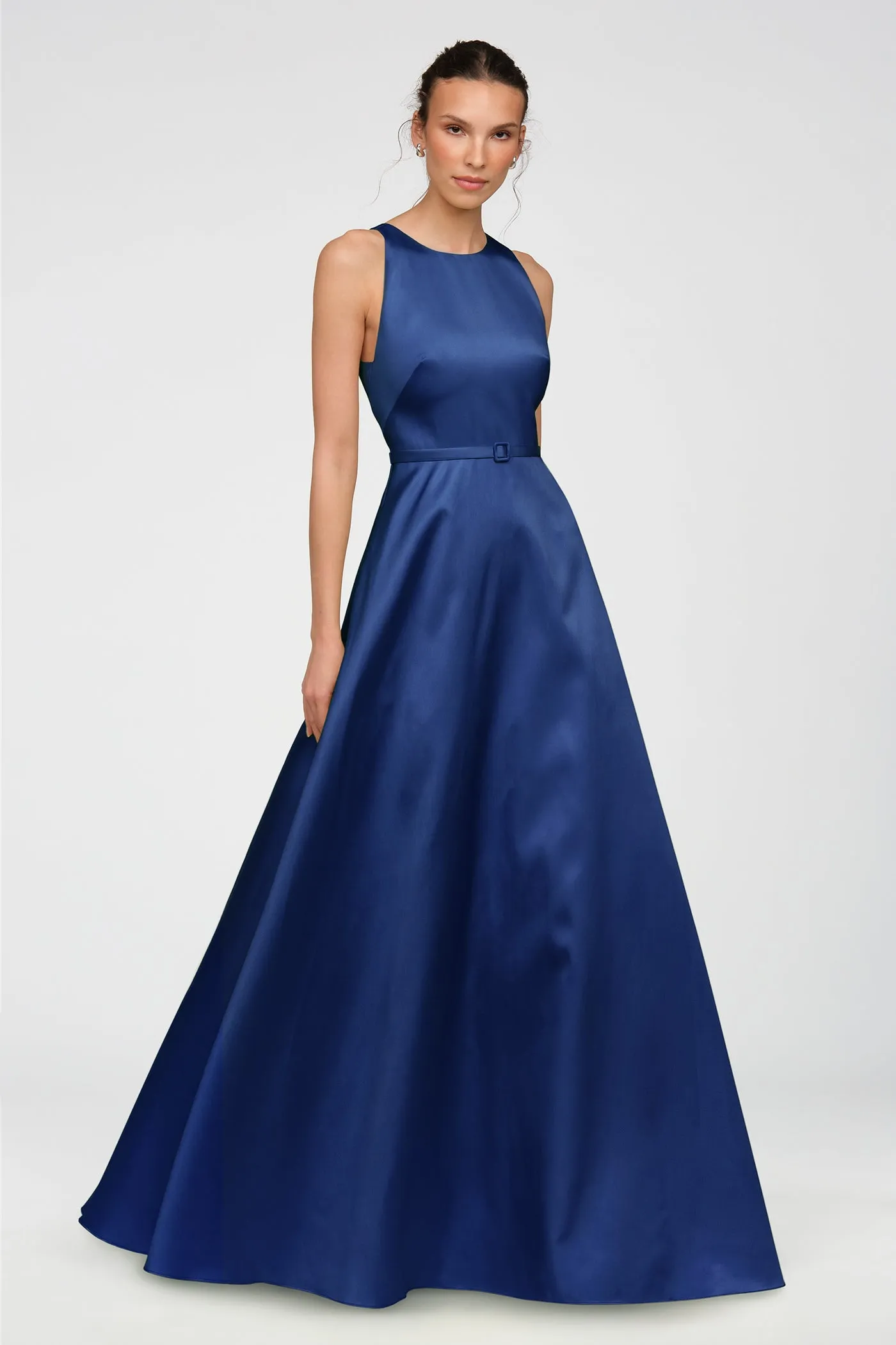 Minta Mikado Halter Gown sold by Theia product image thumbnail 2
