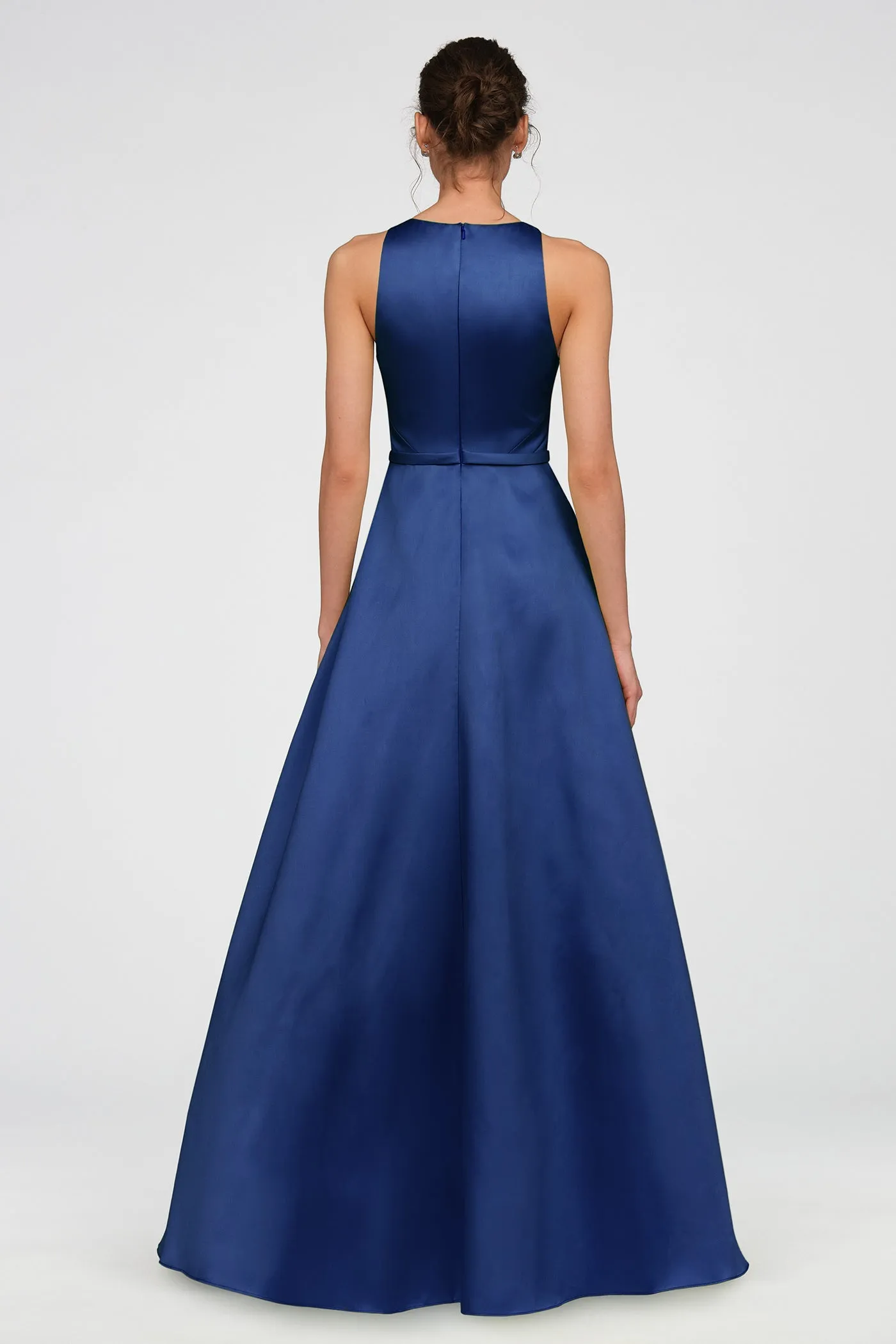 Minta Mikado Halter Gown sold by Theia product image thumbnail 3