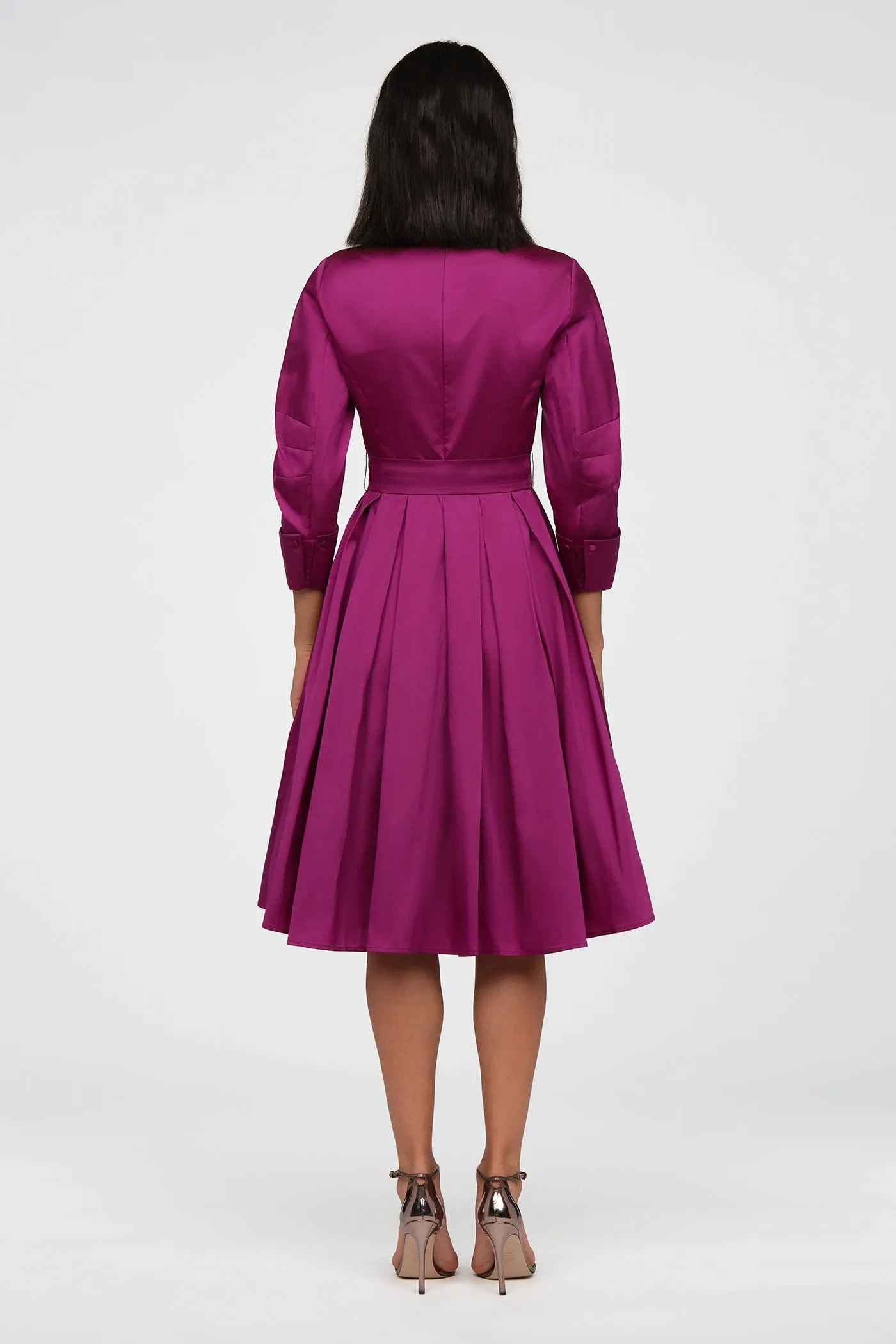 Rosemary Taffeta Shirt Dress sold by Theia product image thumbnail 3