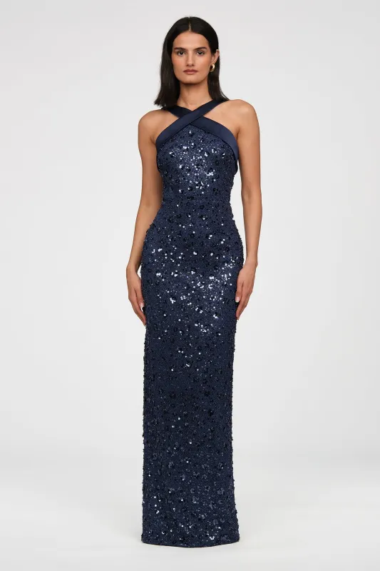 Kiki Beaded Column Gown made by Theia