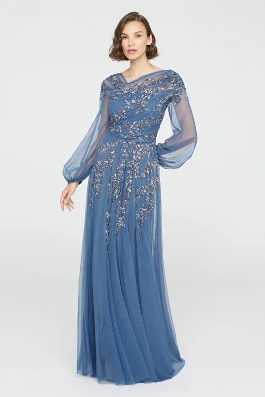 Wilma Bishop Sleeve Gown made by Theia