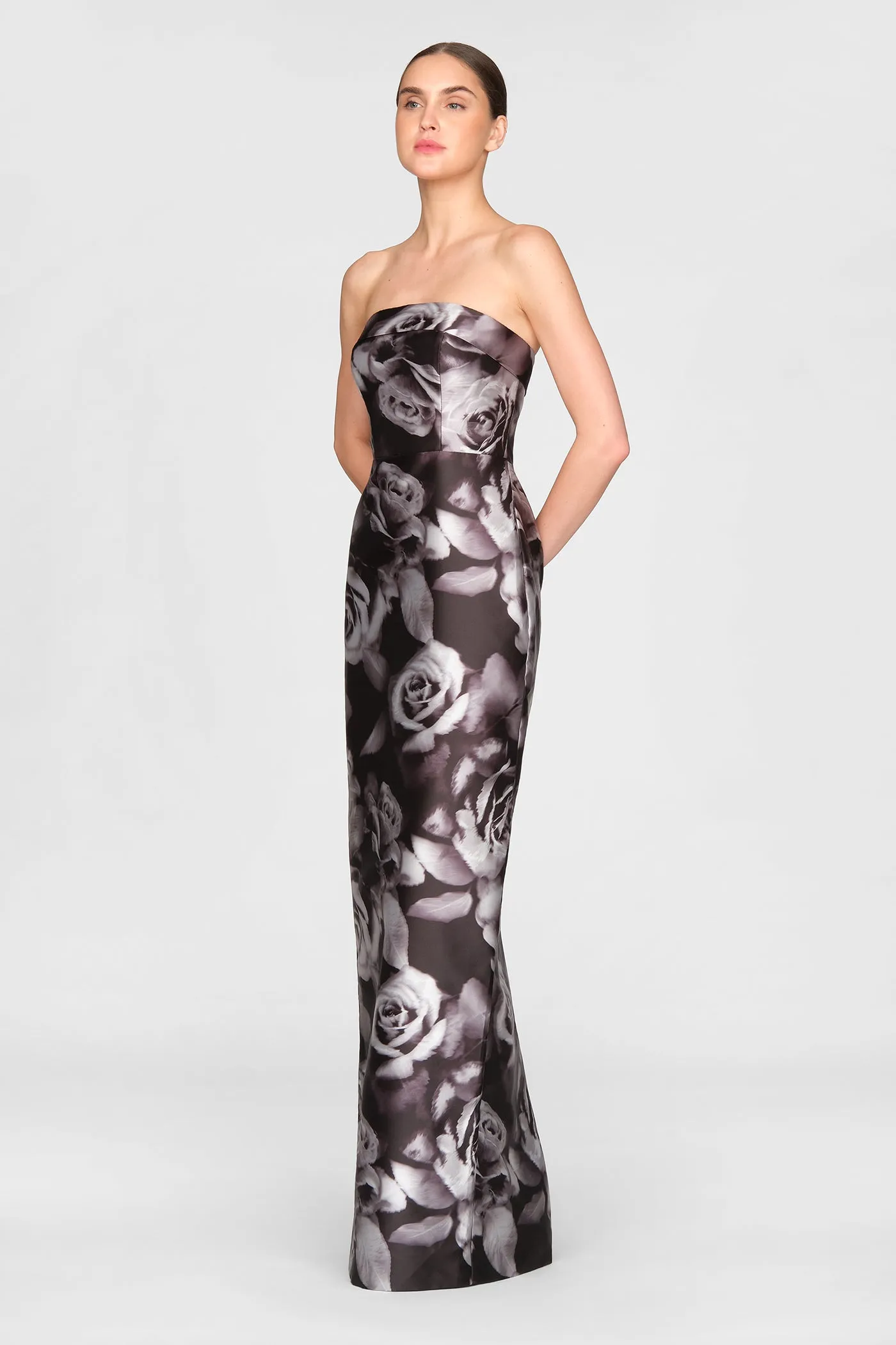 Cleo Strapless Column Gown sold by Theia product image thumbnail 4