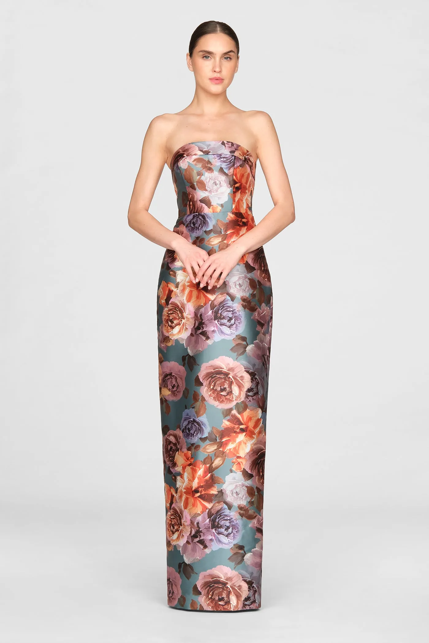 Cleo Strapless Column Gown sold by Theia product image thumbnail 2
