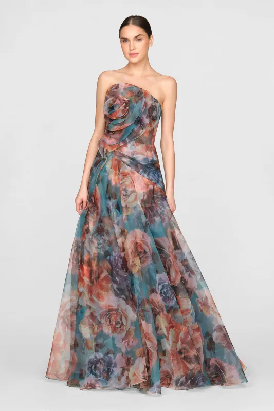 Iona Rosette Draped Gown made by Theia