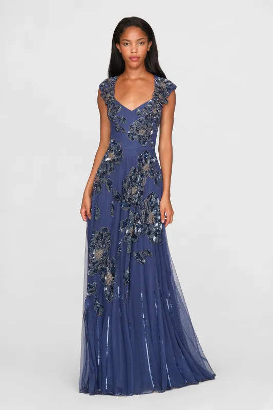 Alexis Beaded Scallop Gown made by Theia