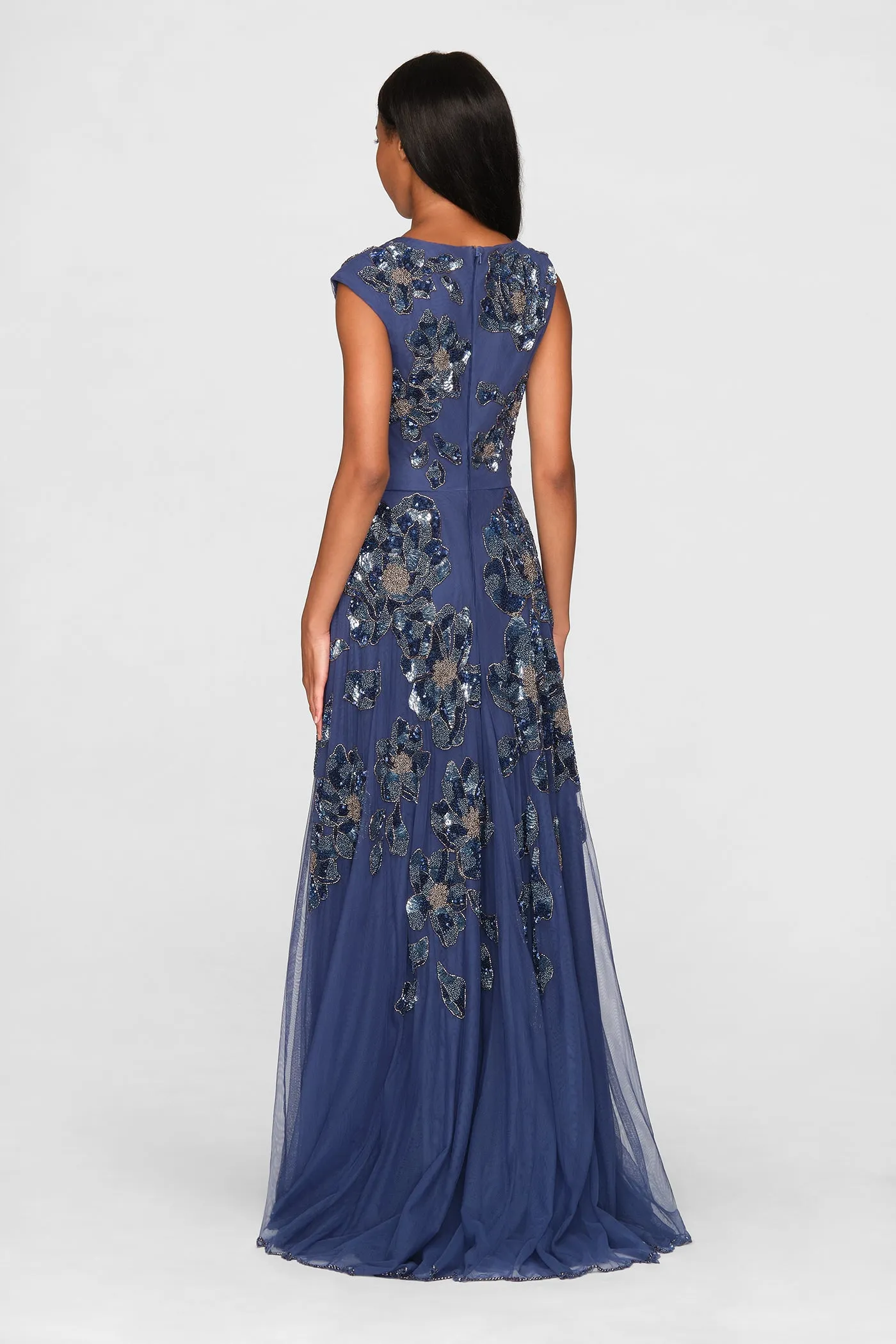 Alexis Beaded Scallop Gown sold by Theia product image thumbnail 2