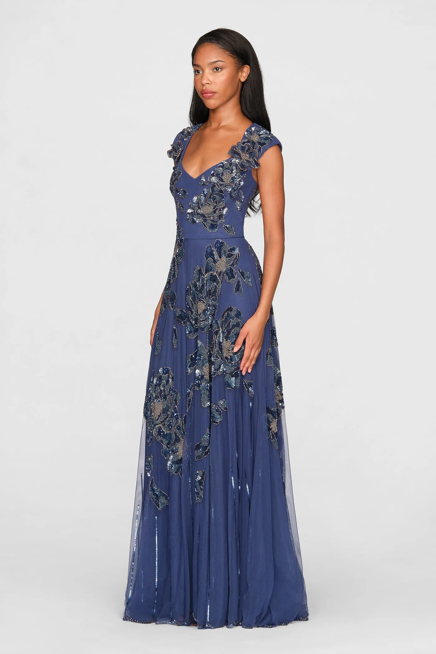 Alexis Beaded Scallop Gown sold by Theia product image thumbnail 3
