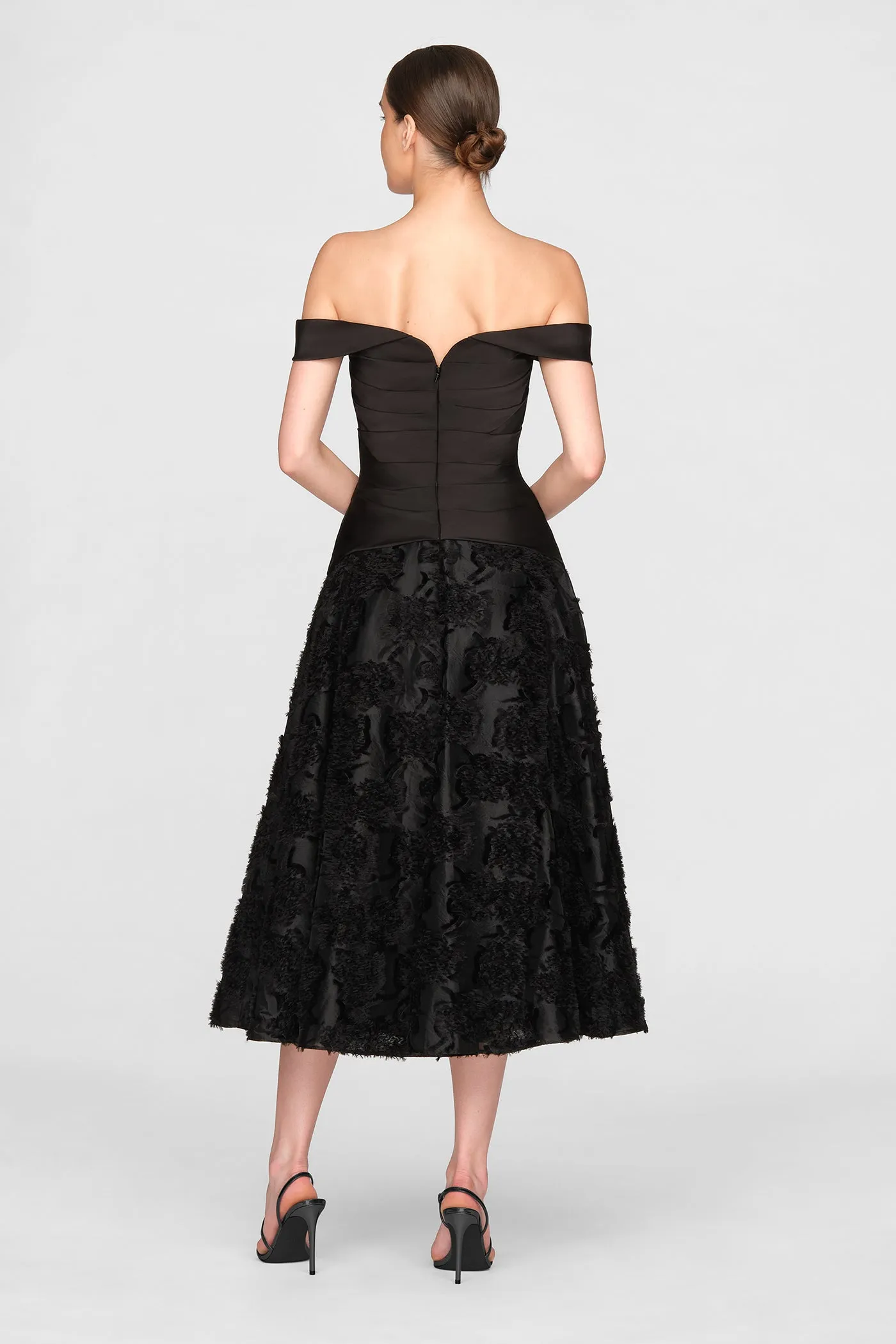 Lila Off Shoulder A Line Dress sold by Theia product image thumbnail 2