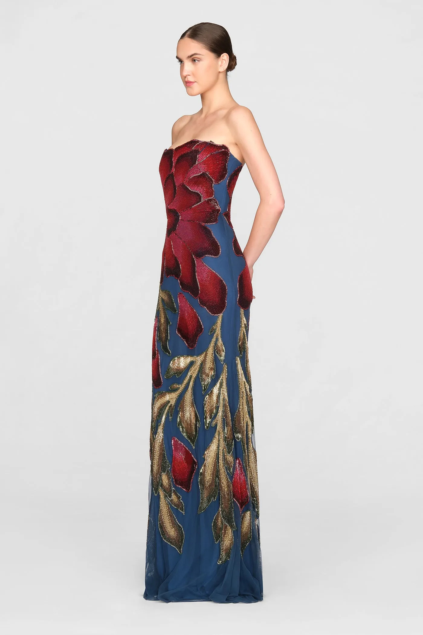 Marie Strapless Beaded Gown sold by Theia product image thumbnail 3