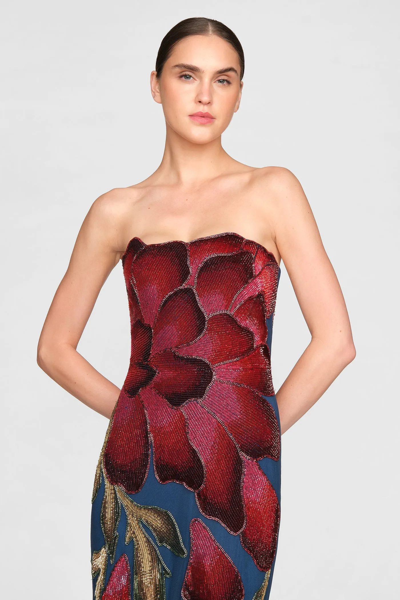 Marie Strapless Beaded Gown sold by Theia product image thumbnail 4