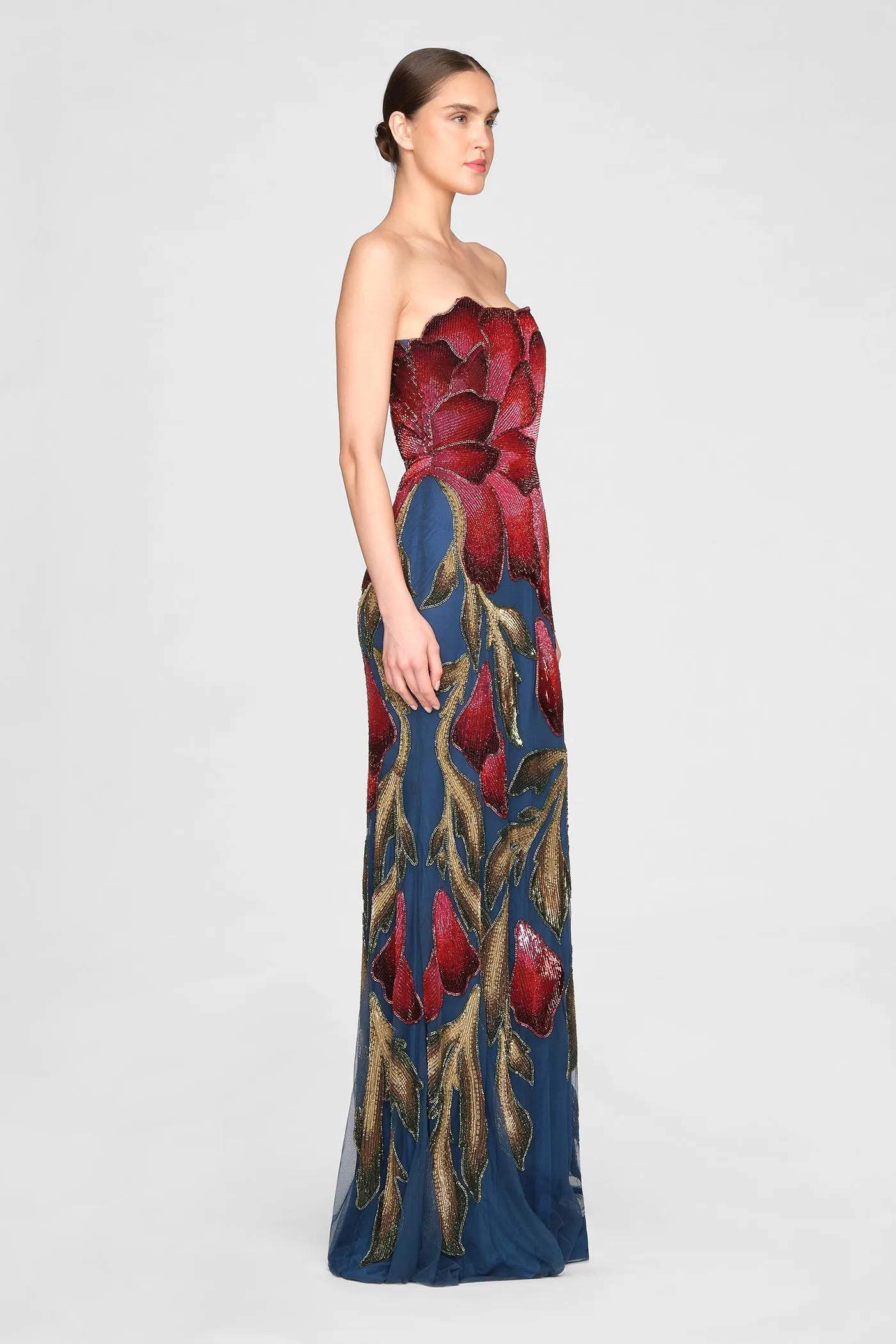 Marie Strapless Beaded Gown sold by Theia product image thumbnail 5