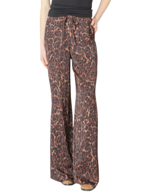 Leopard Print Satin Pants by Dex sold by therapy