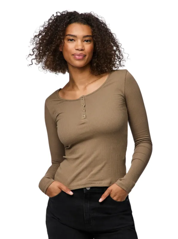Ribbed Henley Top by Pieces sold by therapy