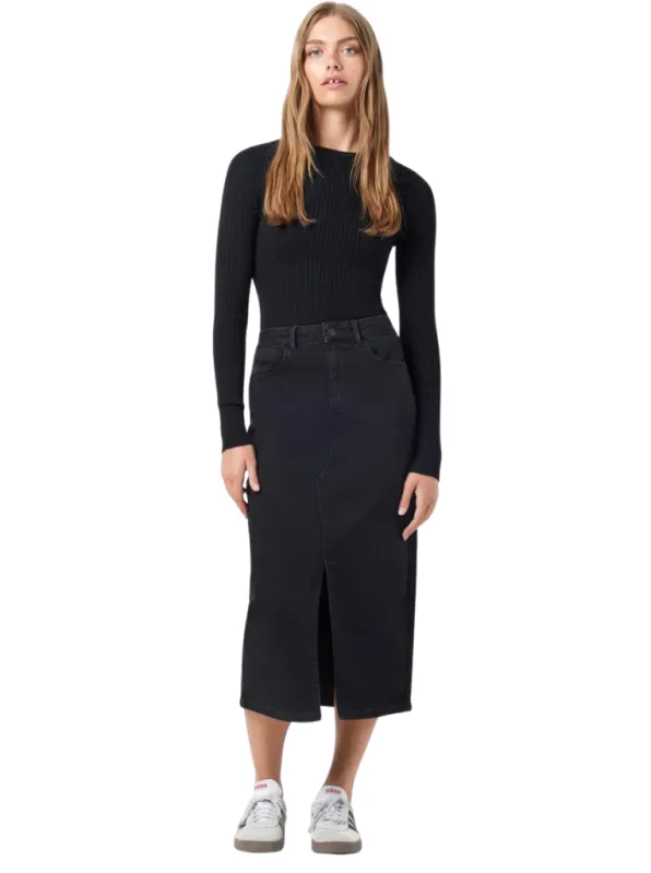 Denim Calf Length Skirt by Noisy May sold by therapy