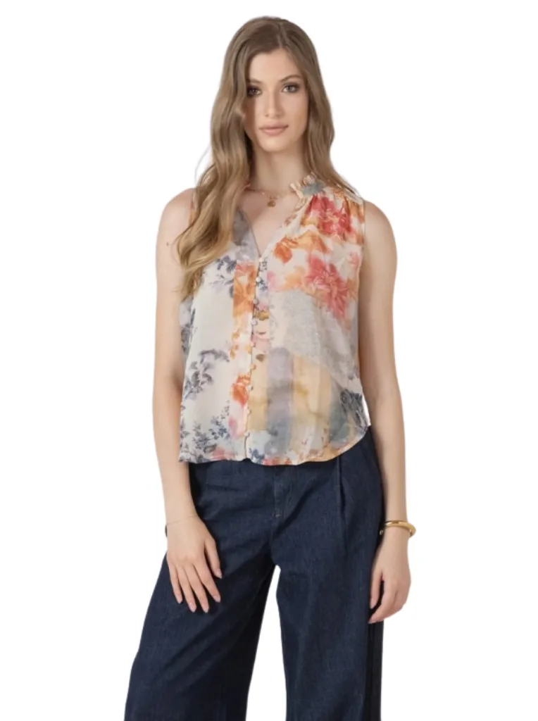 Serena Sleeveless Floral Blouse by Black Tape sold by therapy