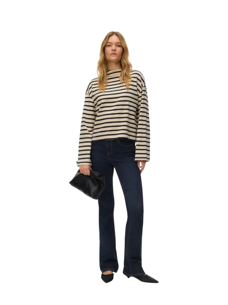 Murena Oversized Funnel Neck Striped Top by Vero Moda sold by therapy product image thumbnail 5