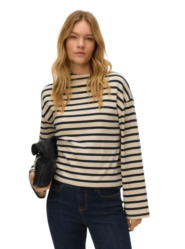 Murena Oversized Funnel Neck Striped Top by Vero Moda sold by therapy