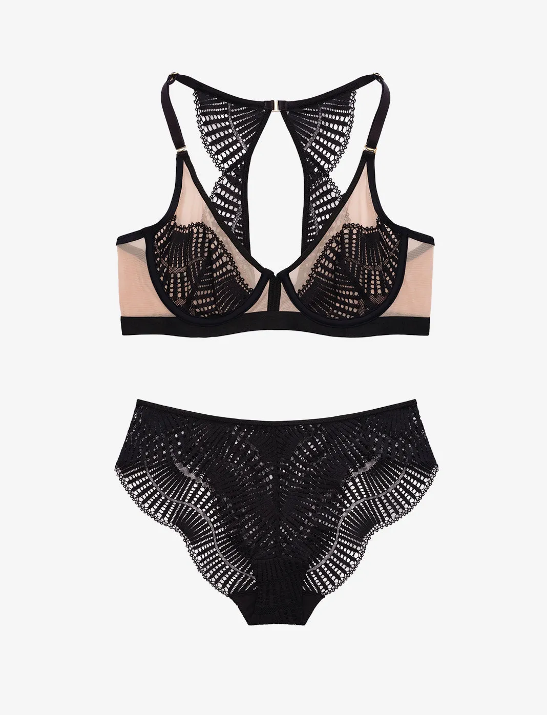 Fleur Lace Unlined Racerback Bra + Cheeky Set sold by ThirdLove