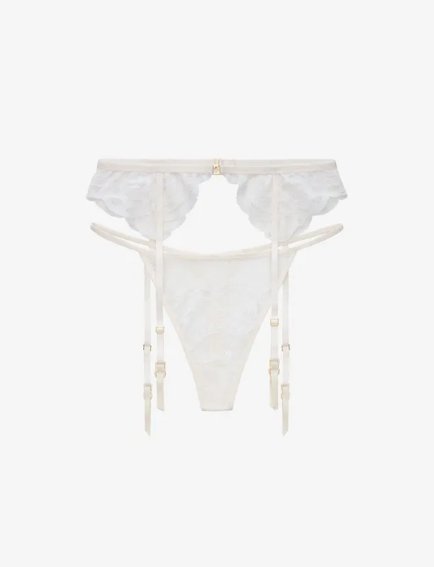 Rose Lace Thong & Garter Set sold by ThirdLove