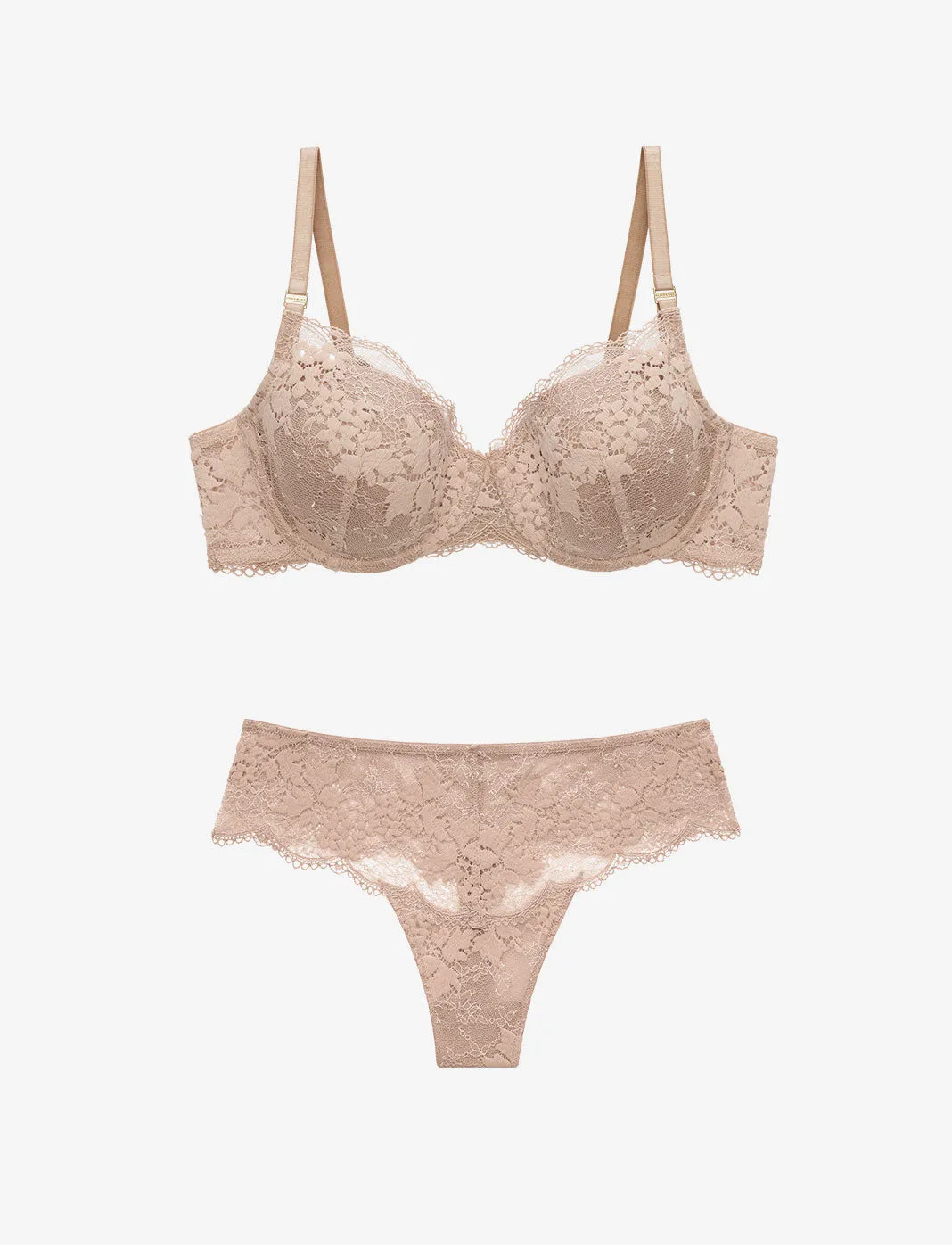 All Day Lace T-Shirt Bra + Thong Set sold by ThirdLove