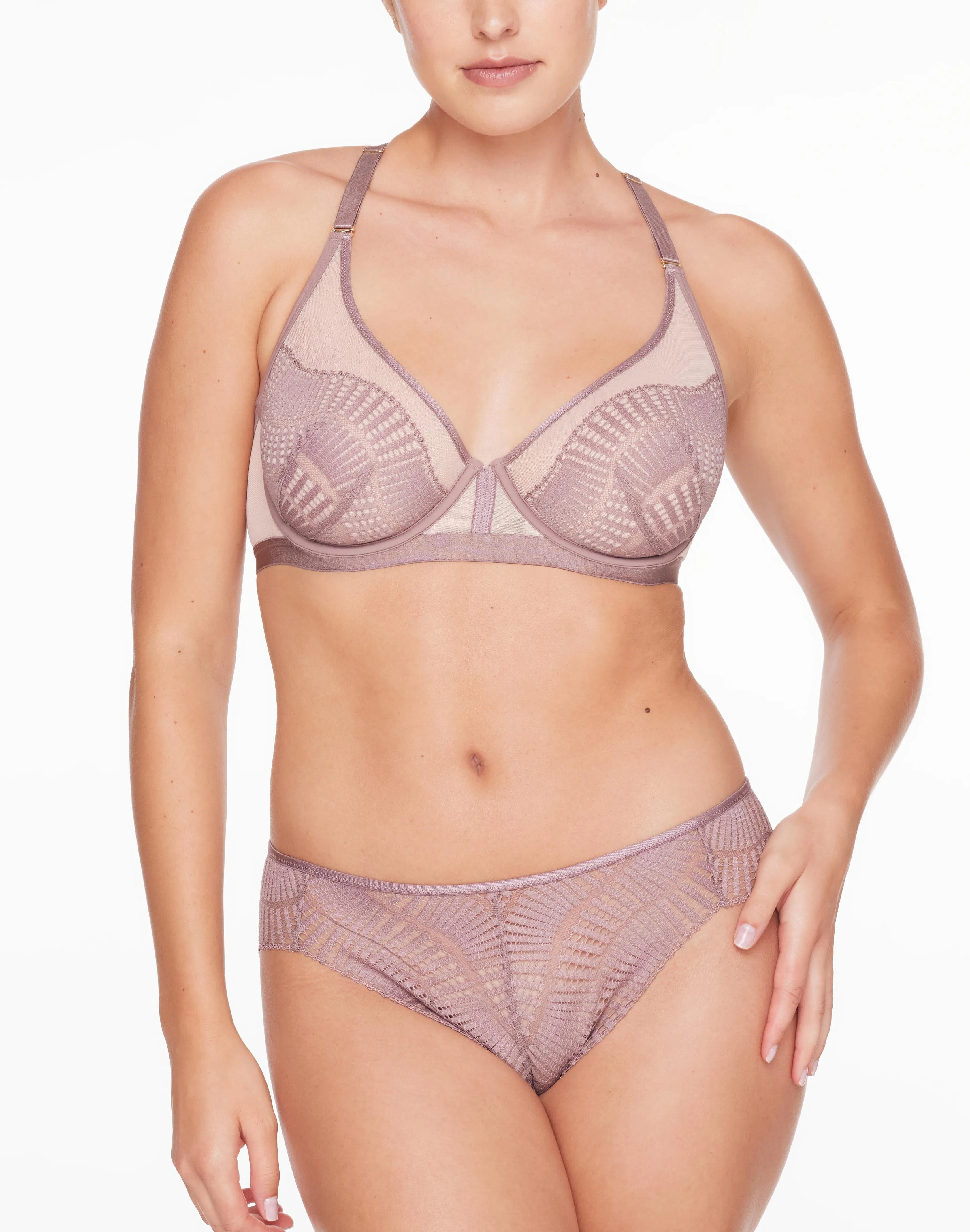 Fleur Lace Unlined Racerback Bra + Cheeky Set sold by ThirdLove product image thumbnail 2