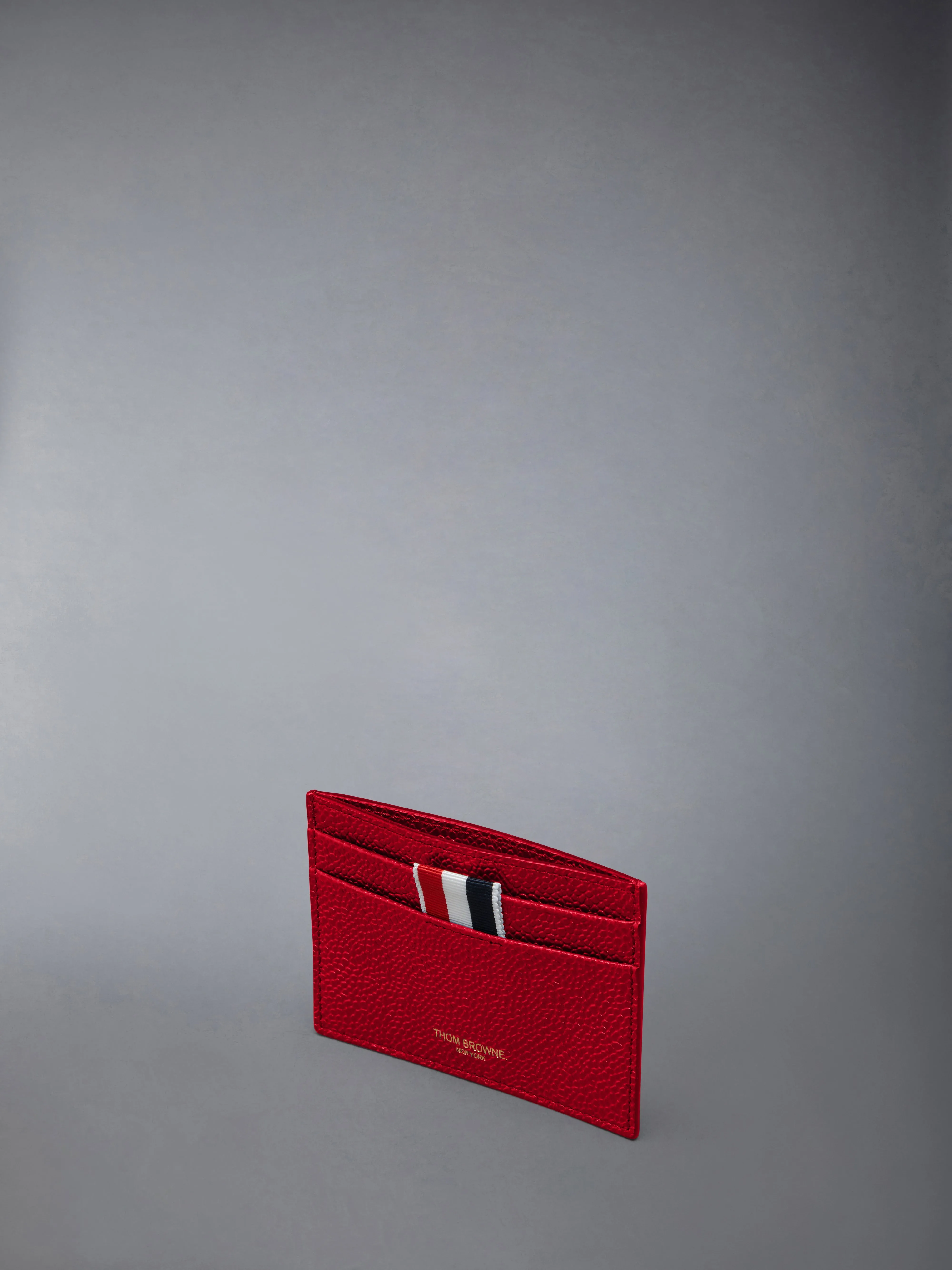 PEBBLE GRAIN LEATHER SINGLE CARD HOLDER sold by Thom Browne product image thumbnail 2