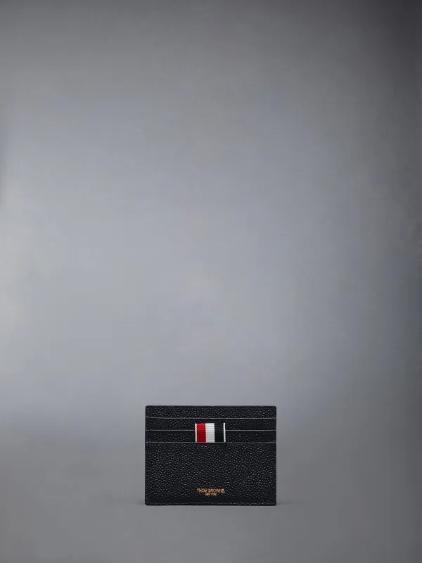 Double Card Holder W/ Open Pocket in Pebble Grain Leather sold by Thom Browne