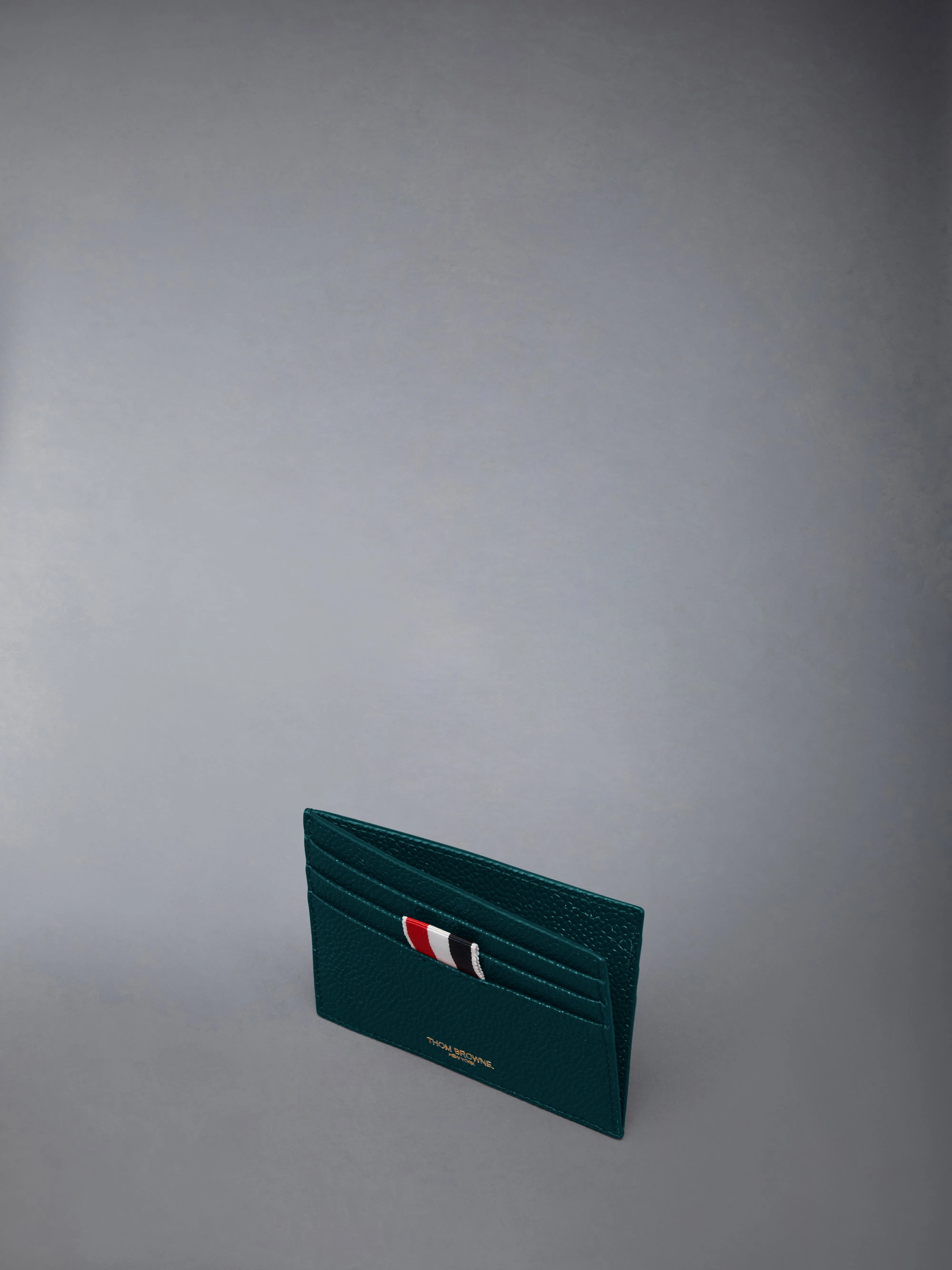 Single Card Holder W/ Note Compartment in Pebble Grain Leather sold by Thom Browne product image thumbnail 3