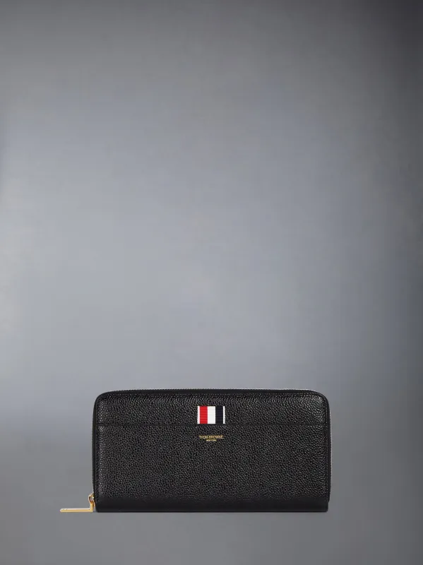 PEBBLE GRAIN CONTINENTAL ZIP WALLET sold by Thom Browne