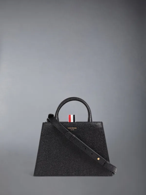 PEBBLE GRAIN SHOULDER STRAP MINI TRAPEZE TOTE sold by Thom Browne