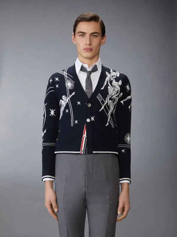 OLYMPIC CONSTELLATION CLASSIC CASHMERE V NECK CARDIGAN made by Thom Browne