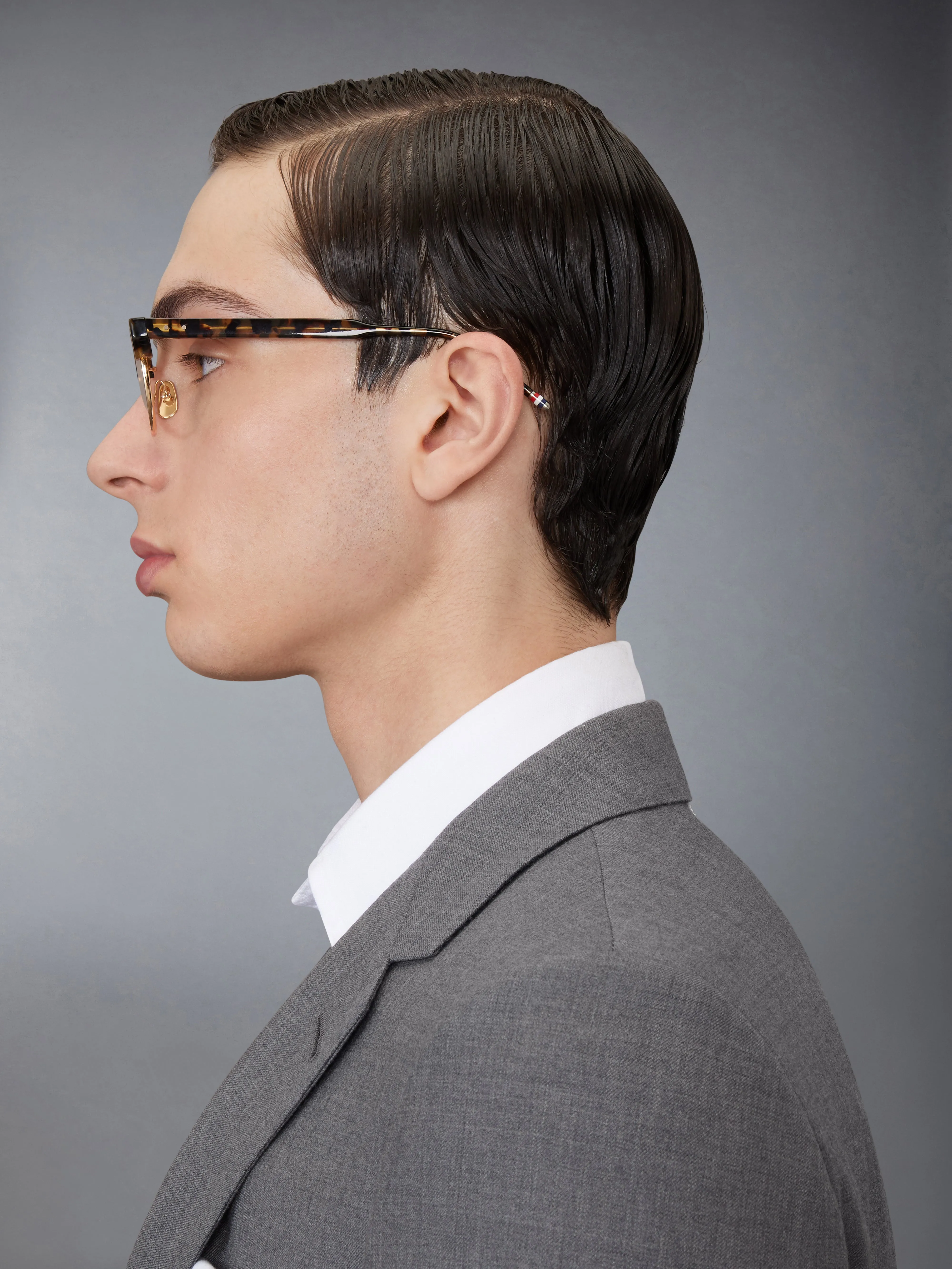 ACETATE AND TITANIUM OVAL EYEGLASSES sold by Thom Browne product image thumbnail 5