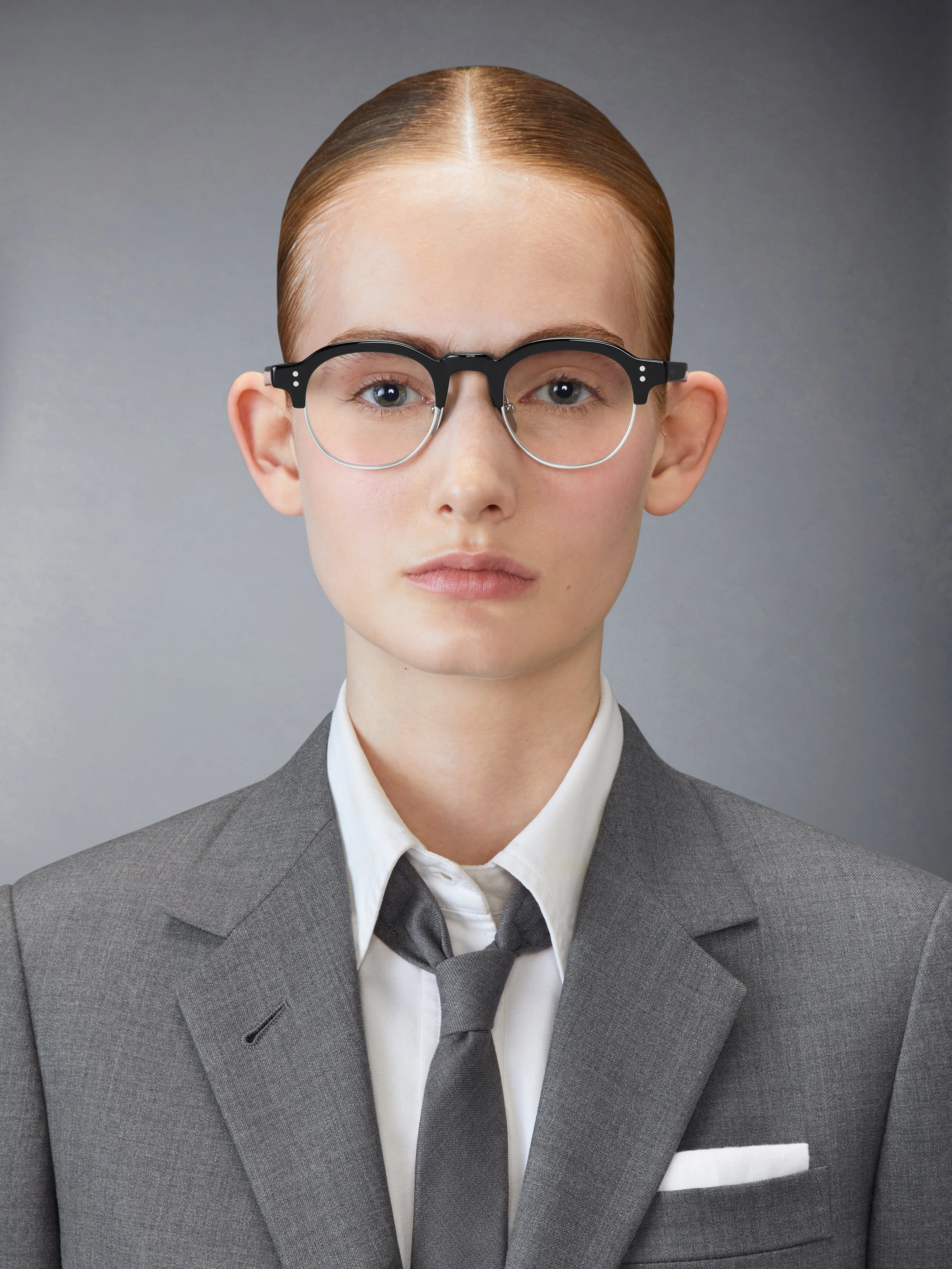 ACETATE AND TITANIUM OVAL EYEGLASSES sold by Thom Browne product image thumbnail 3