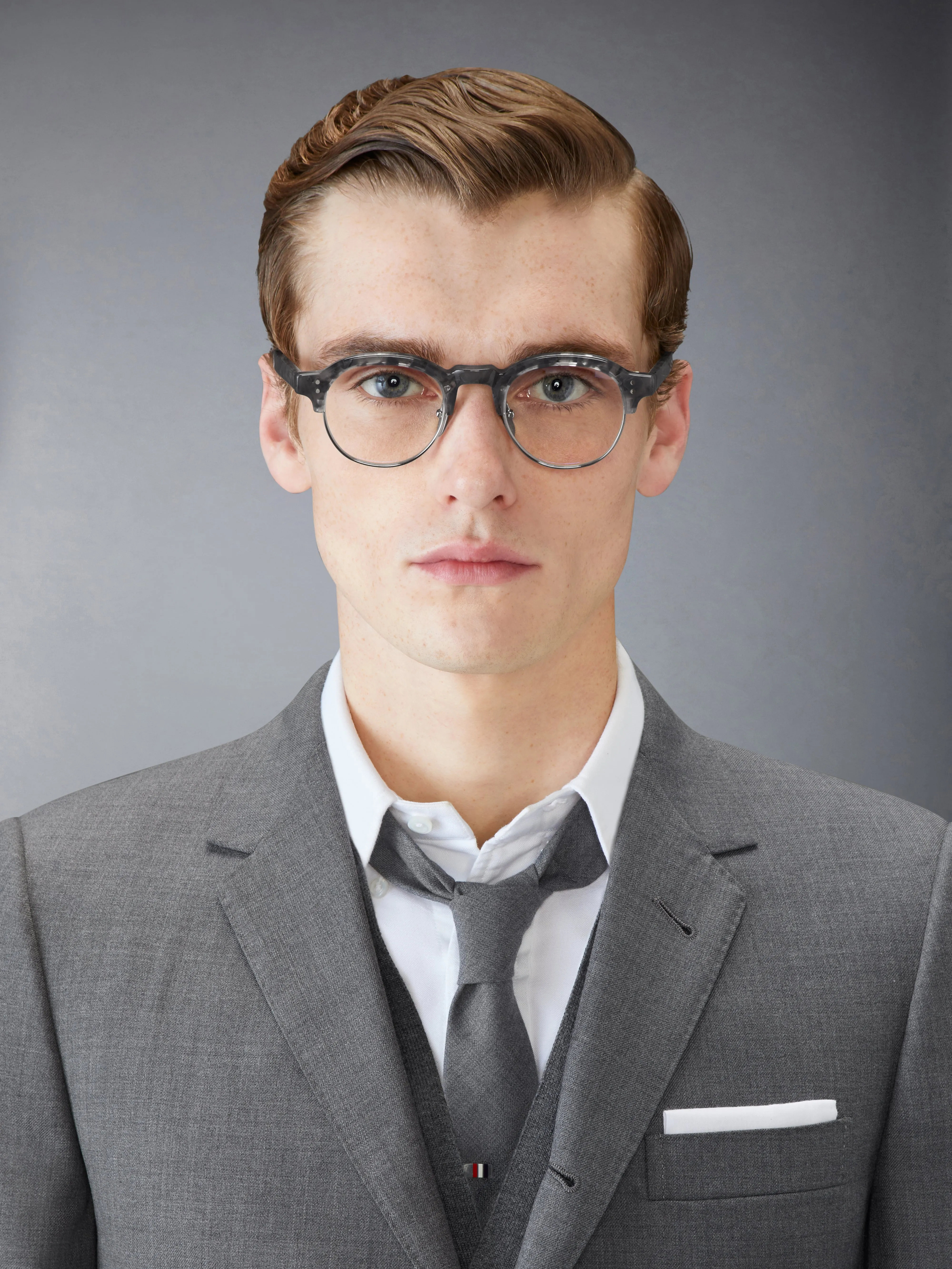 TORTOISE ACETATE AND TITANIUM OVAL EYEGLASSES sold by Thom Browne product image thumbnail 2