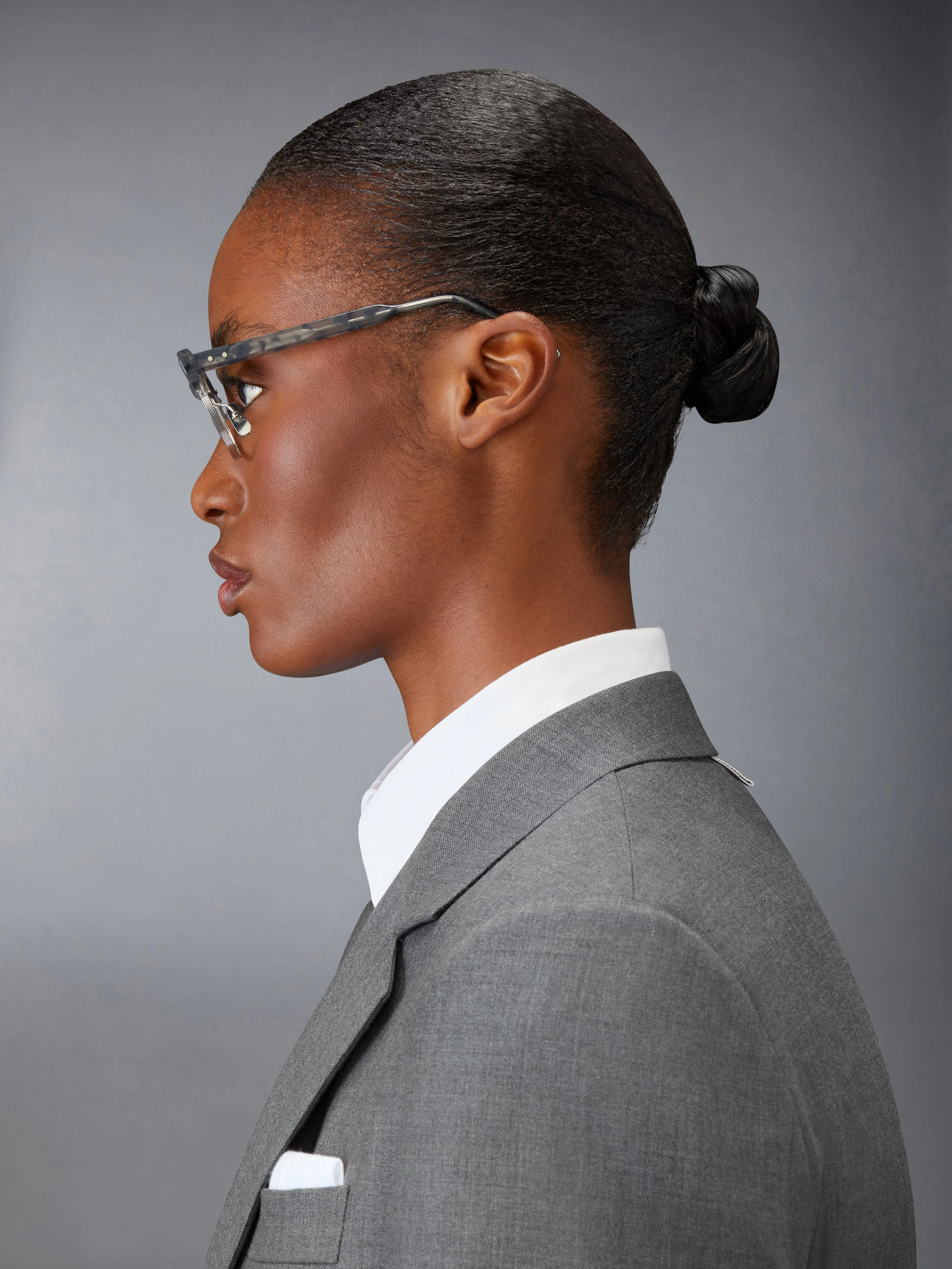 TORTOISE ACETATE AND TITANIUM OVAL EYEGLASSES sold by Thom Browne product image thumbnail 5