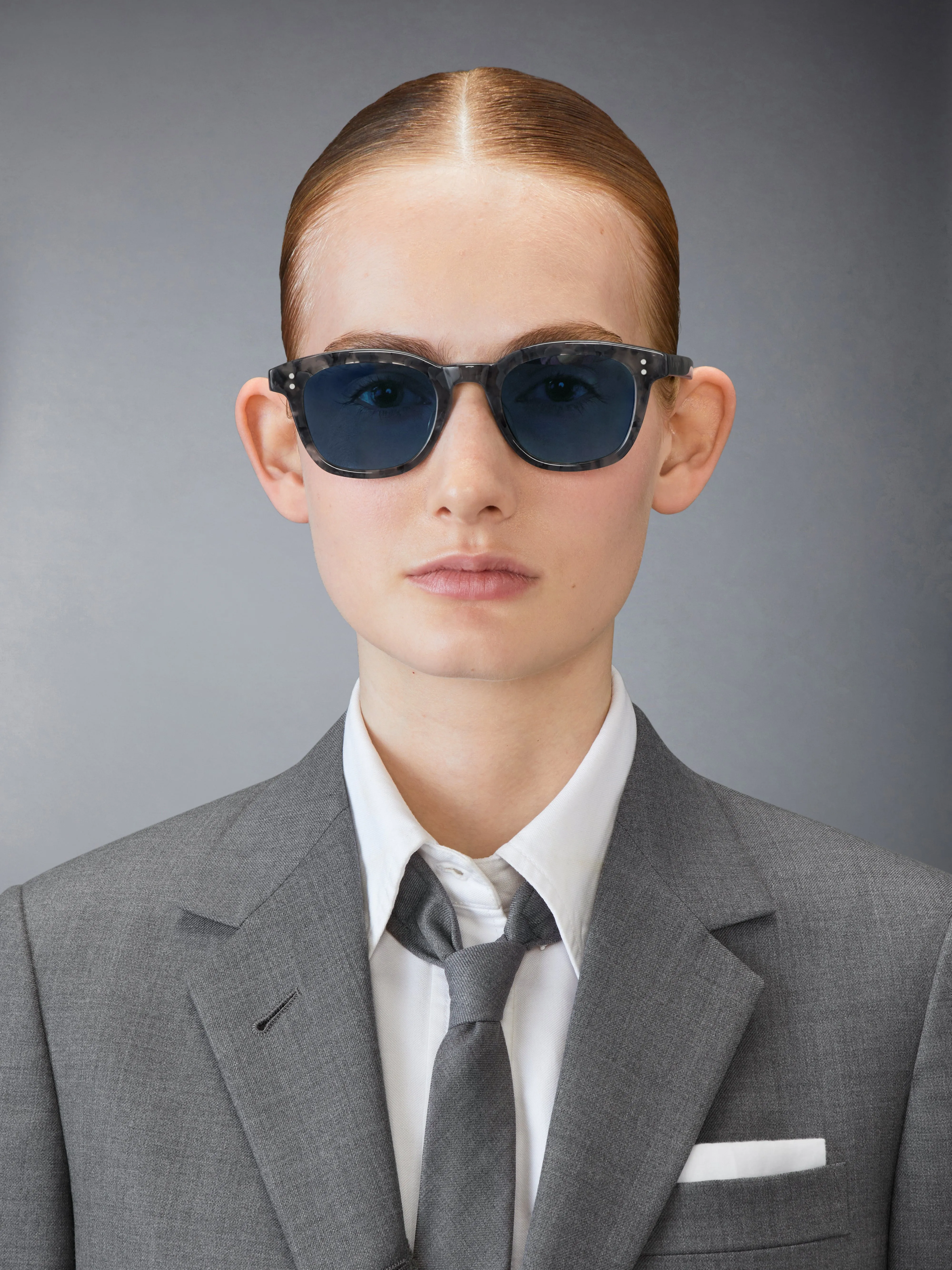 TORTOISE ACETATE RECTANGULAR SUNGLASSES sold by Thom Browne product image thumbnail 3