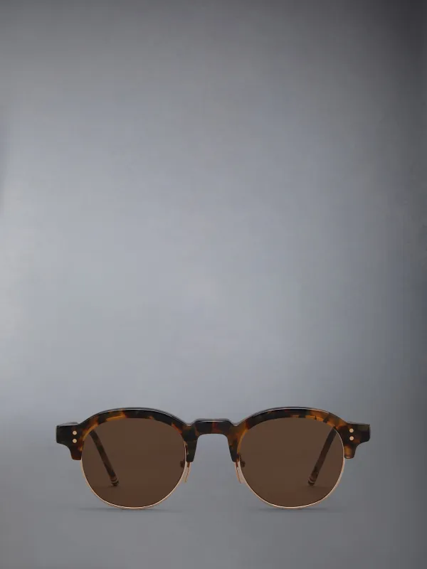 TOKYO TORTOISE AND 12K GOLD ACETATE AND TITANIUM OVAL SUNGLASSES sold by Thom Browne