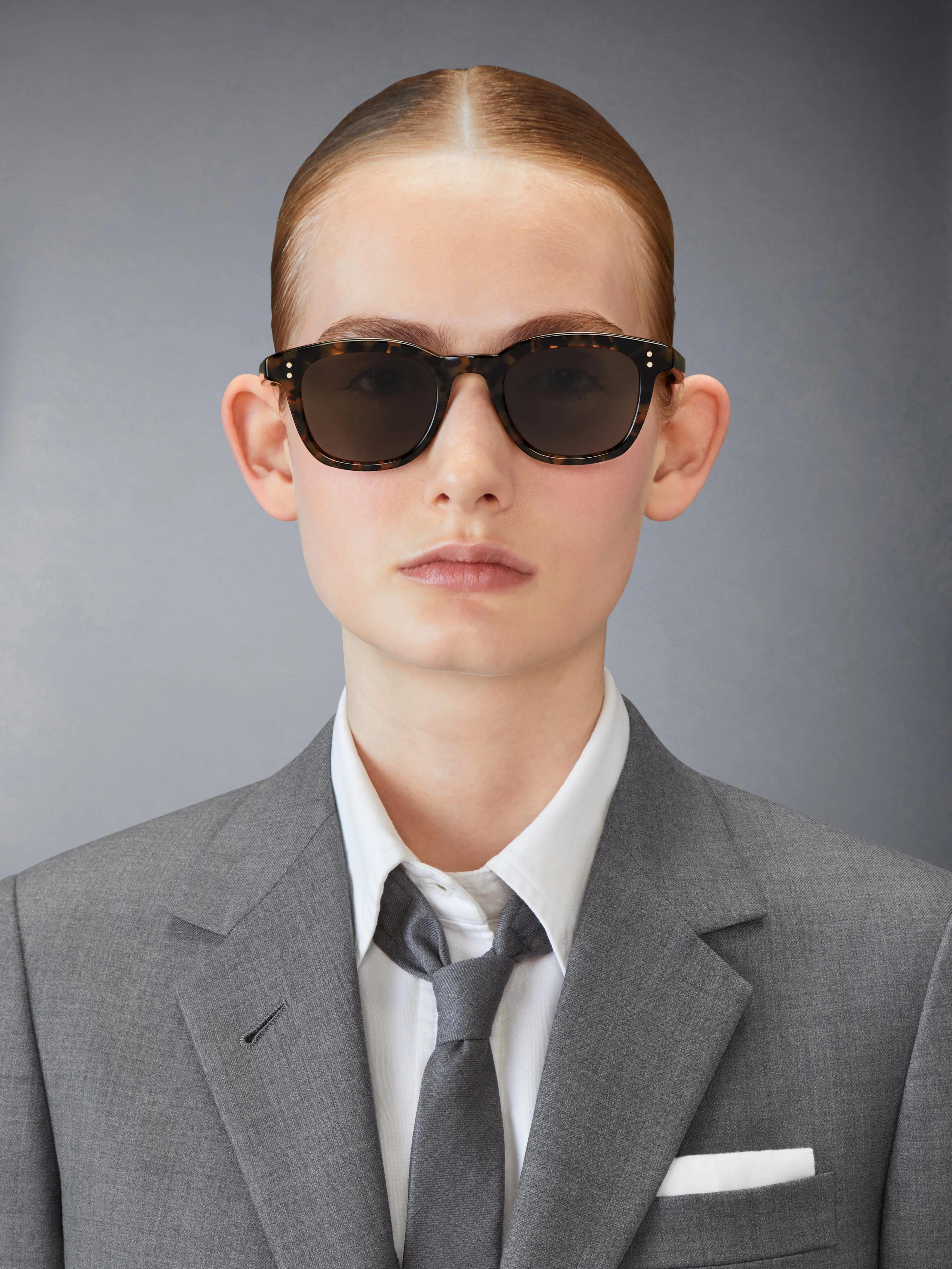 TOKYO TORTOISE ACETATE RECTANGULAR SUNGLASSES sold by Thom Browne product image thumbnail 3