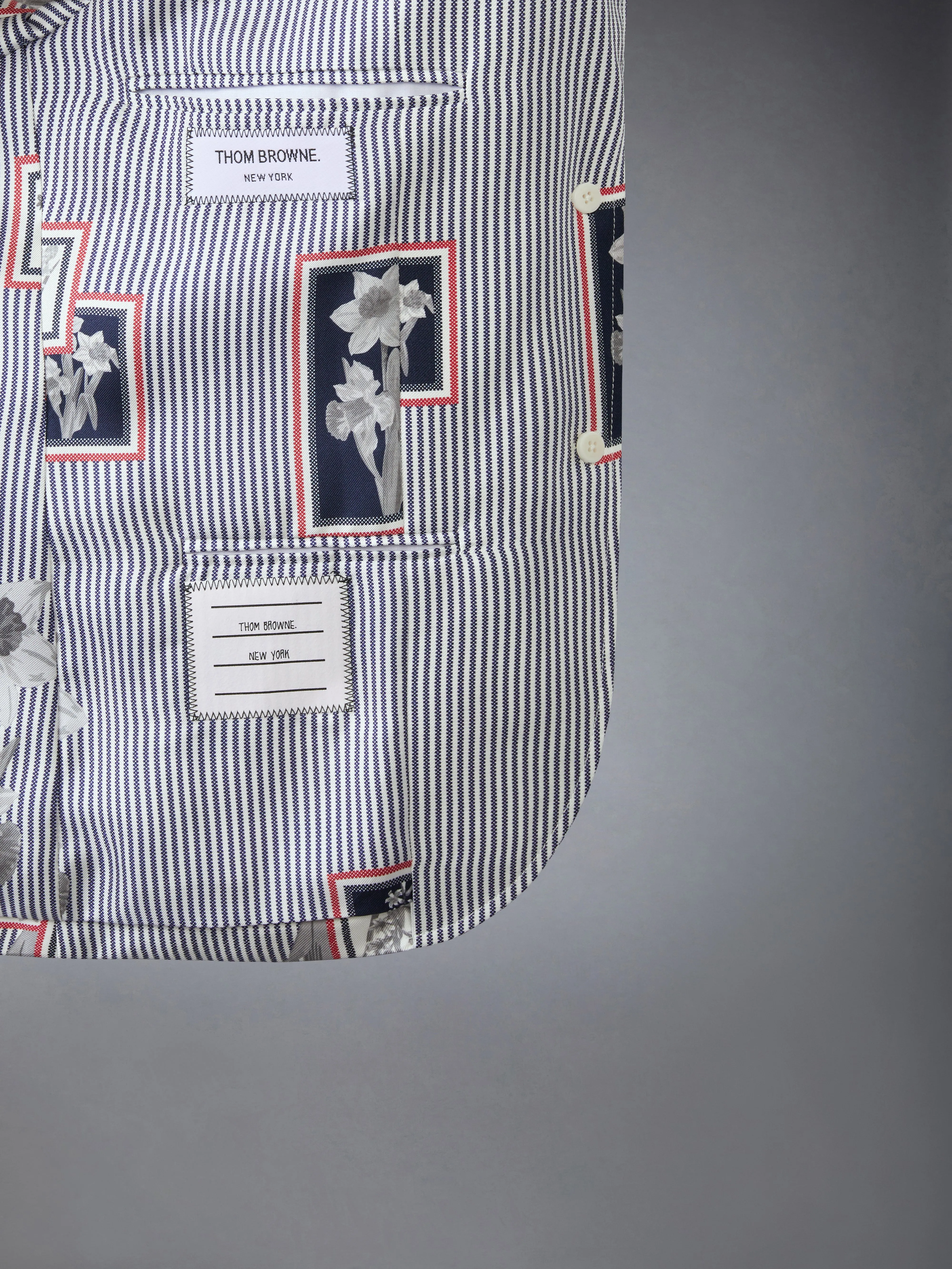 SILK TWILL FRAMED FLORAL HIGH ARMHOLE SPORTCOAT sold by Thom Browne product image thumbnail 5