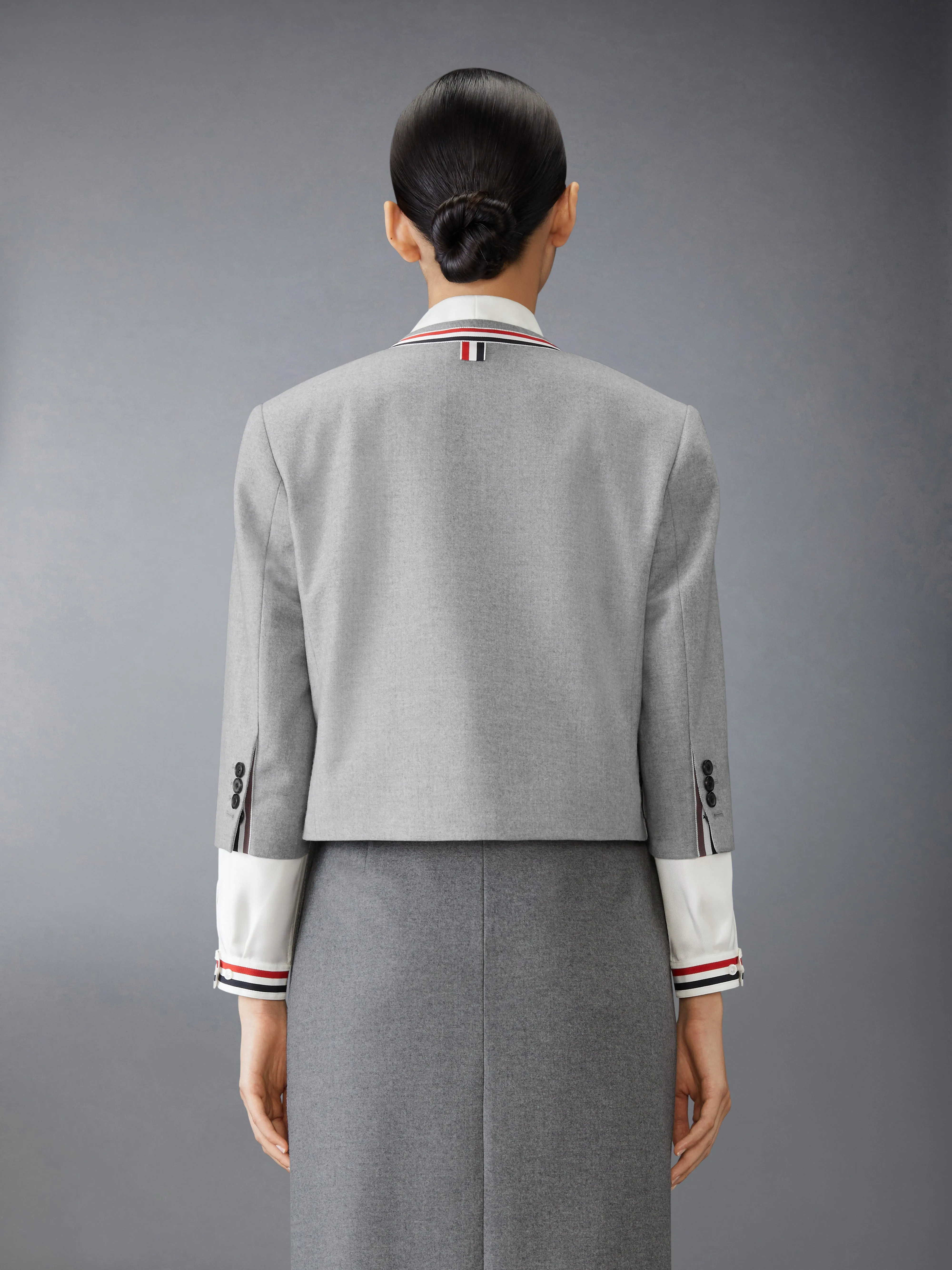 WOOL FLANNEL BOW CARDIGAN JACKET sold by Thom Browne product image thumbnail 3