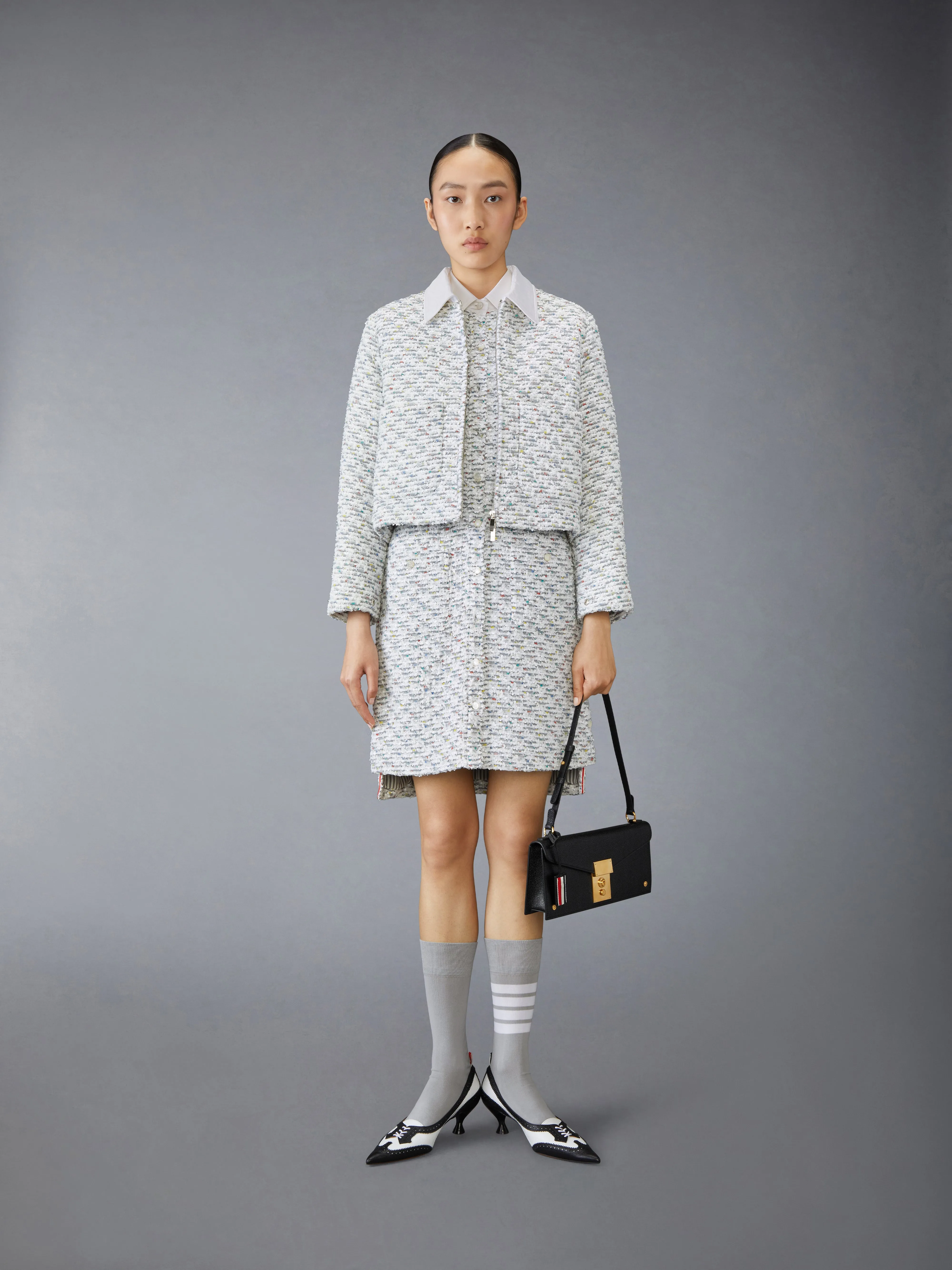 SEQUIN TWEED GOLF JACKET sold by Thom Browne product image thumbnail 3