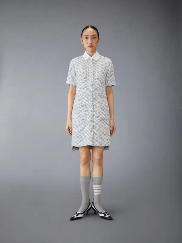 SEQUIN TWEED PATCH POCKET DRESS sold by Thom Browne