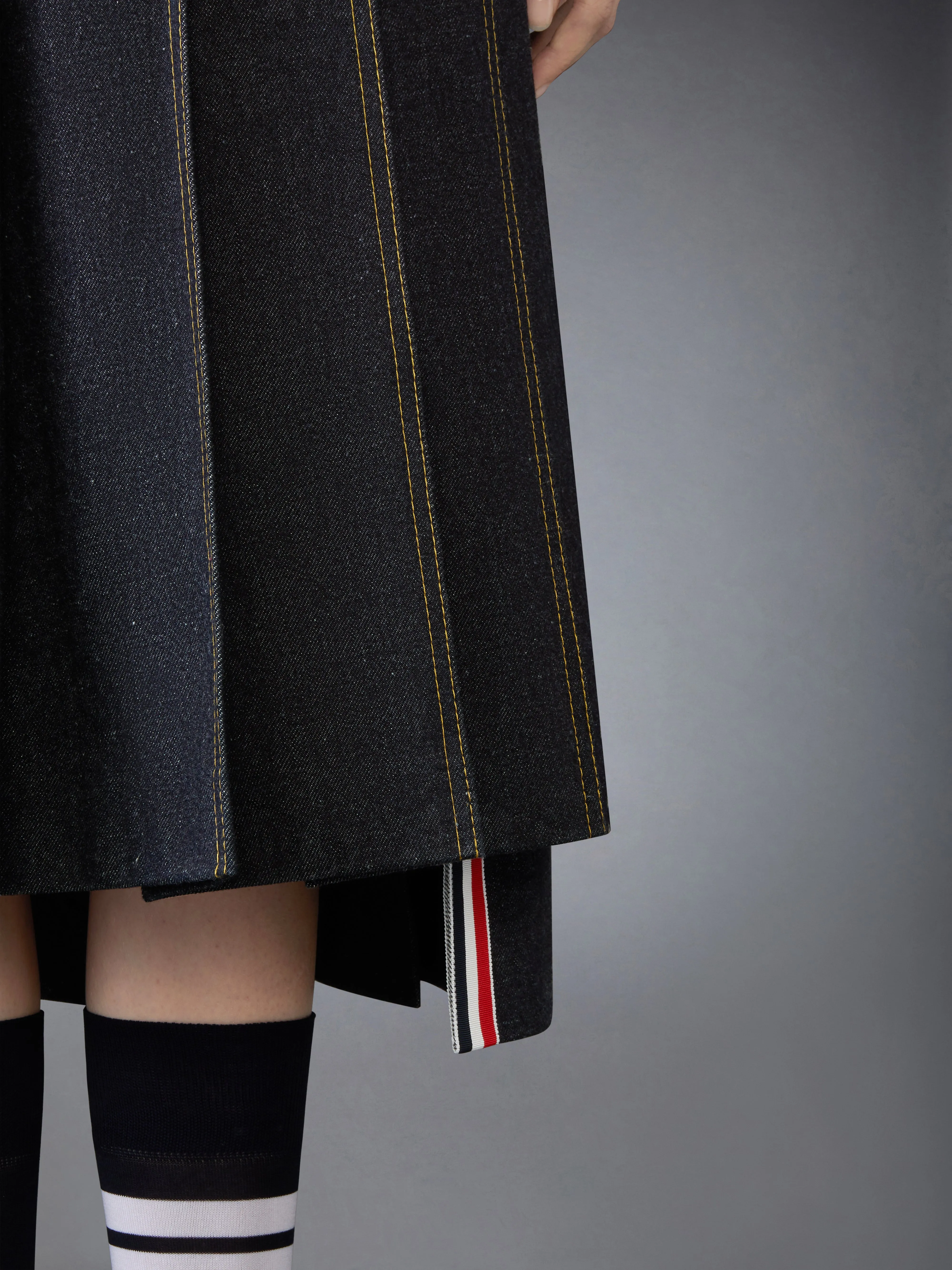 LUNAR NEW YEAR DENIM PLEATED SKIRT sold by Thom Browne product image thumbnail 5