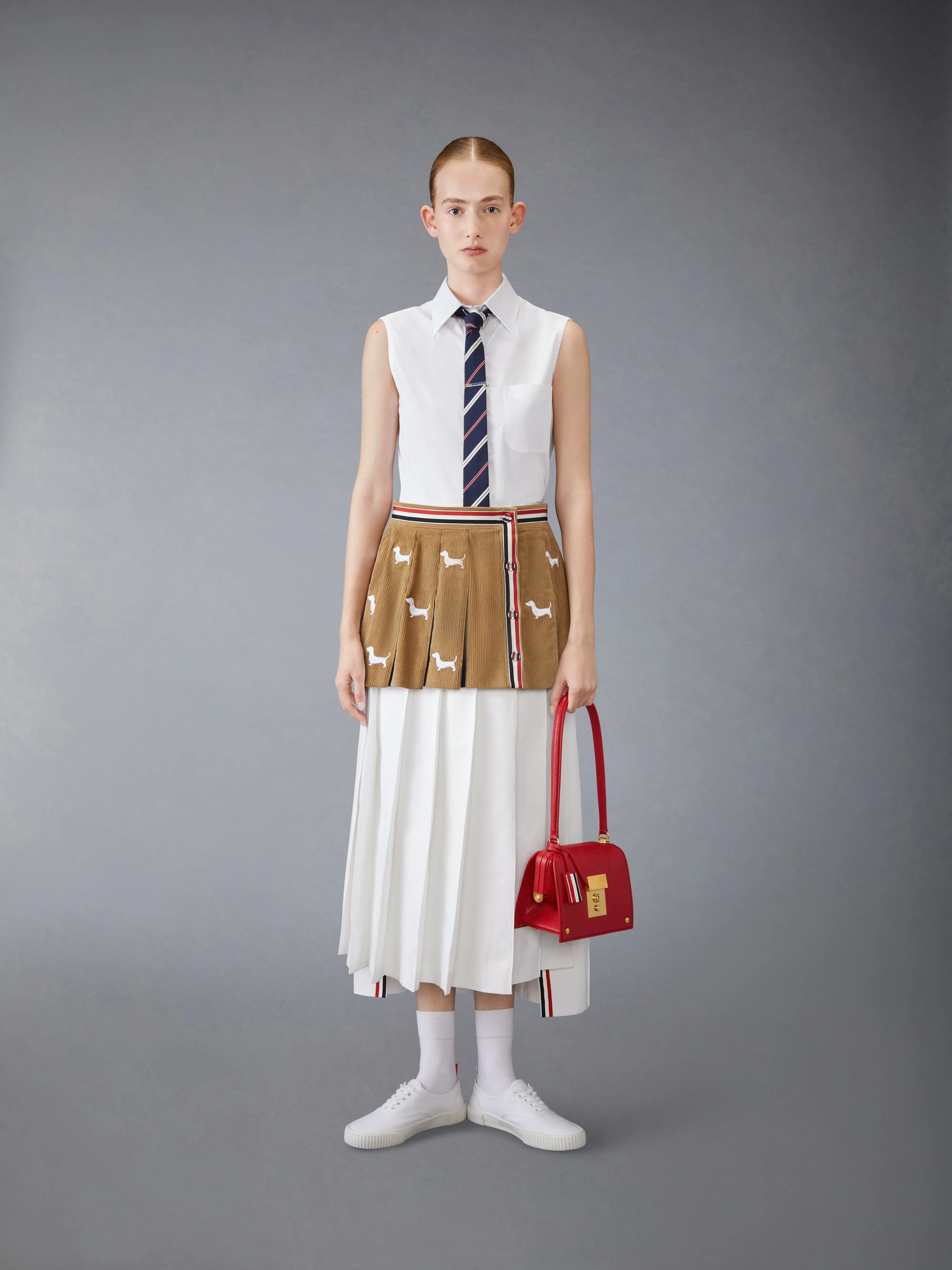 CORDUROY MINI PLEATED HECTOR SKIRT sold by Thom Browne product image thumbnail 4