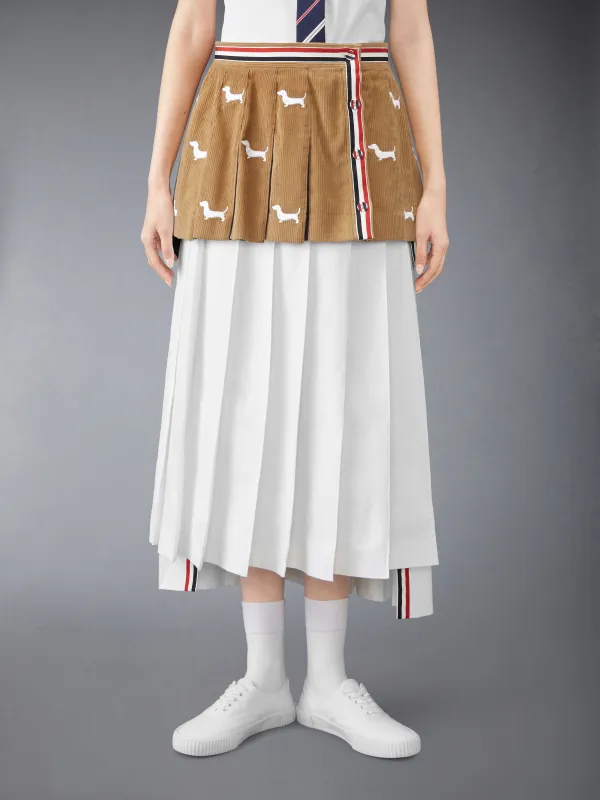 CORDUROY MINI PLEATED HECTOR SKIRT sold by Thom Browne